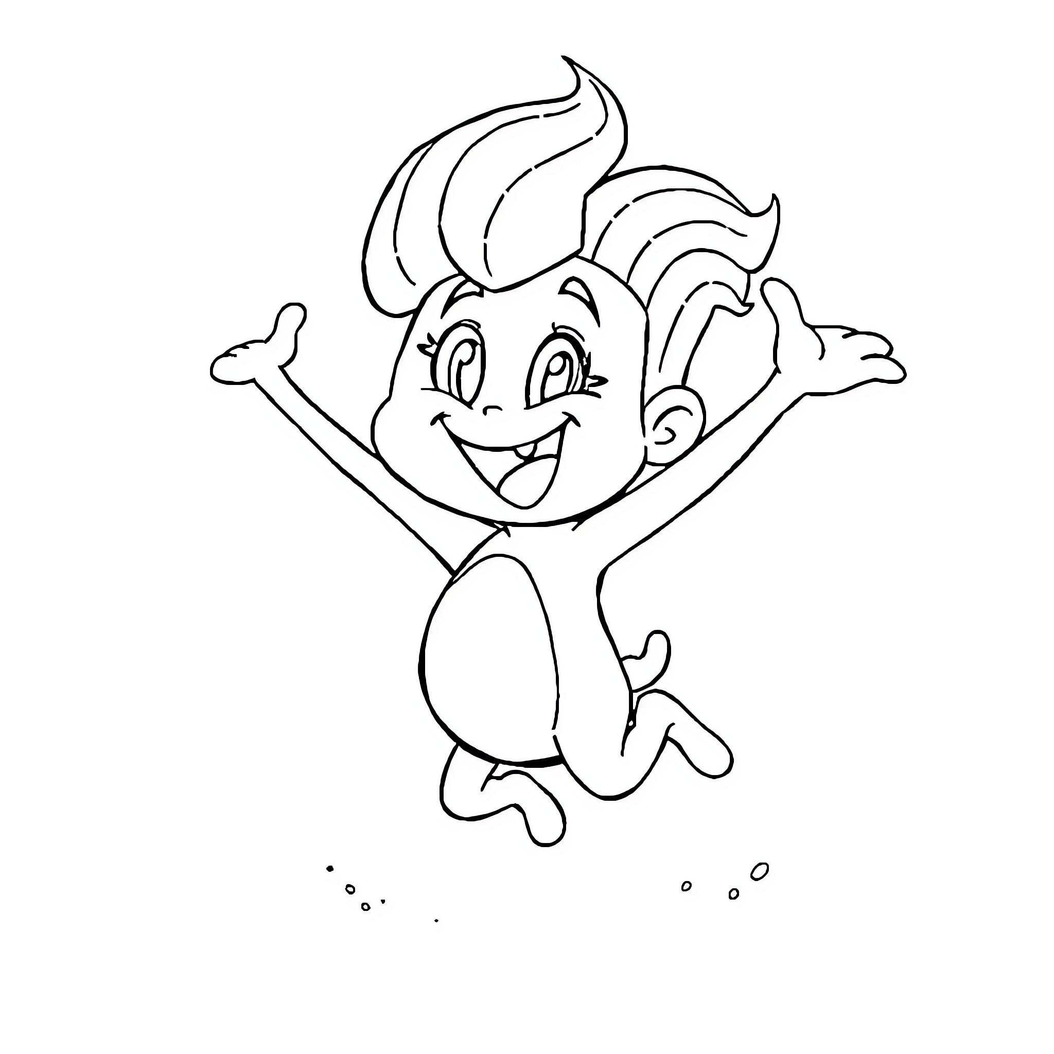 Sprunki character expressing joy and excitement Coloring Page (free black-and-white line drawing printable PDF for all, from beginners to advanced learners, including children, teens, adults, and seniors)
