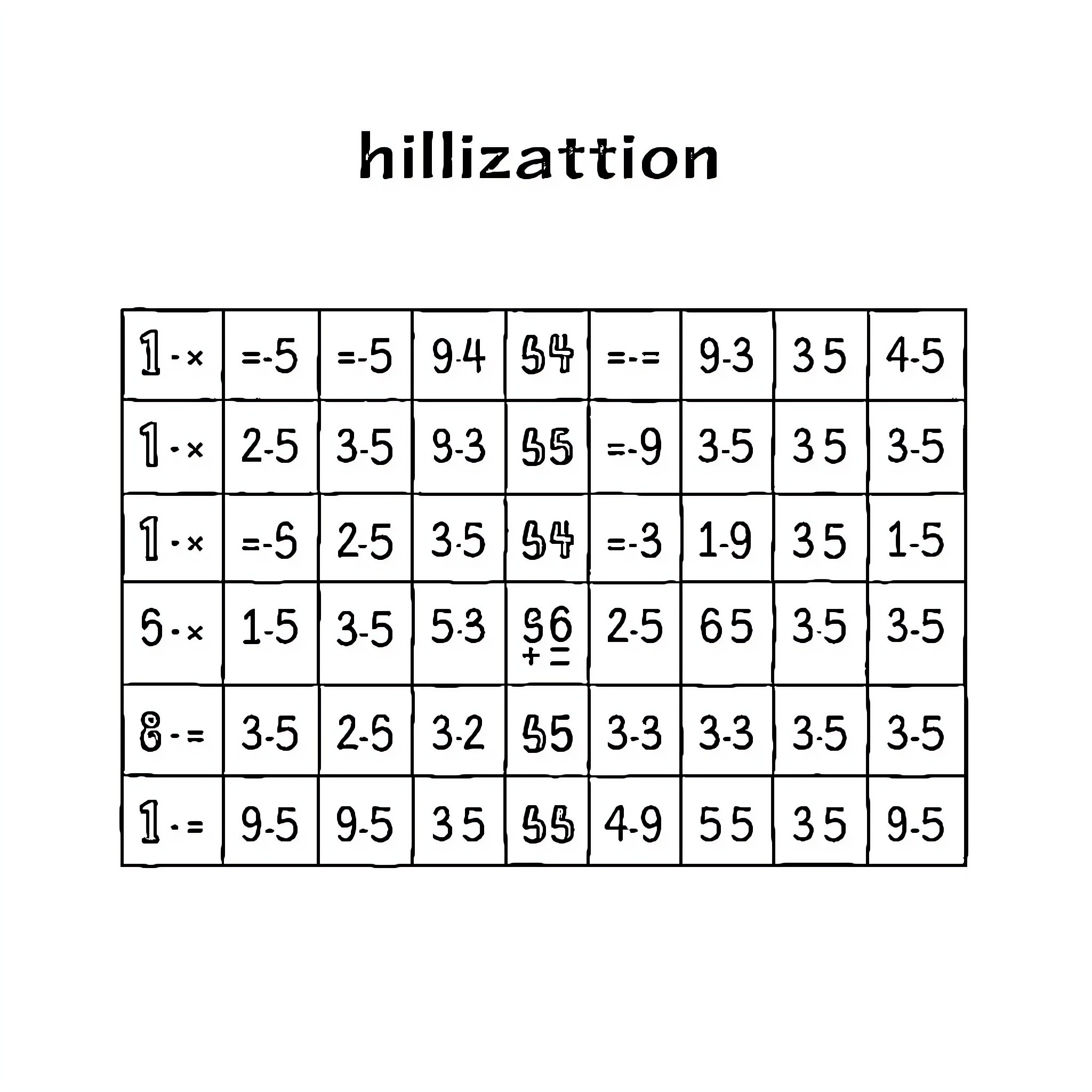 Multiplication Facts for Mathematical Operations Coloring Page (free black-and-white line drawing printable PDF for all, from beginners to advanced learners, including children, teens, adults, and seniors)