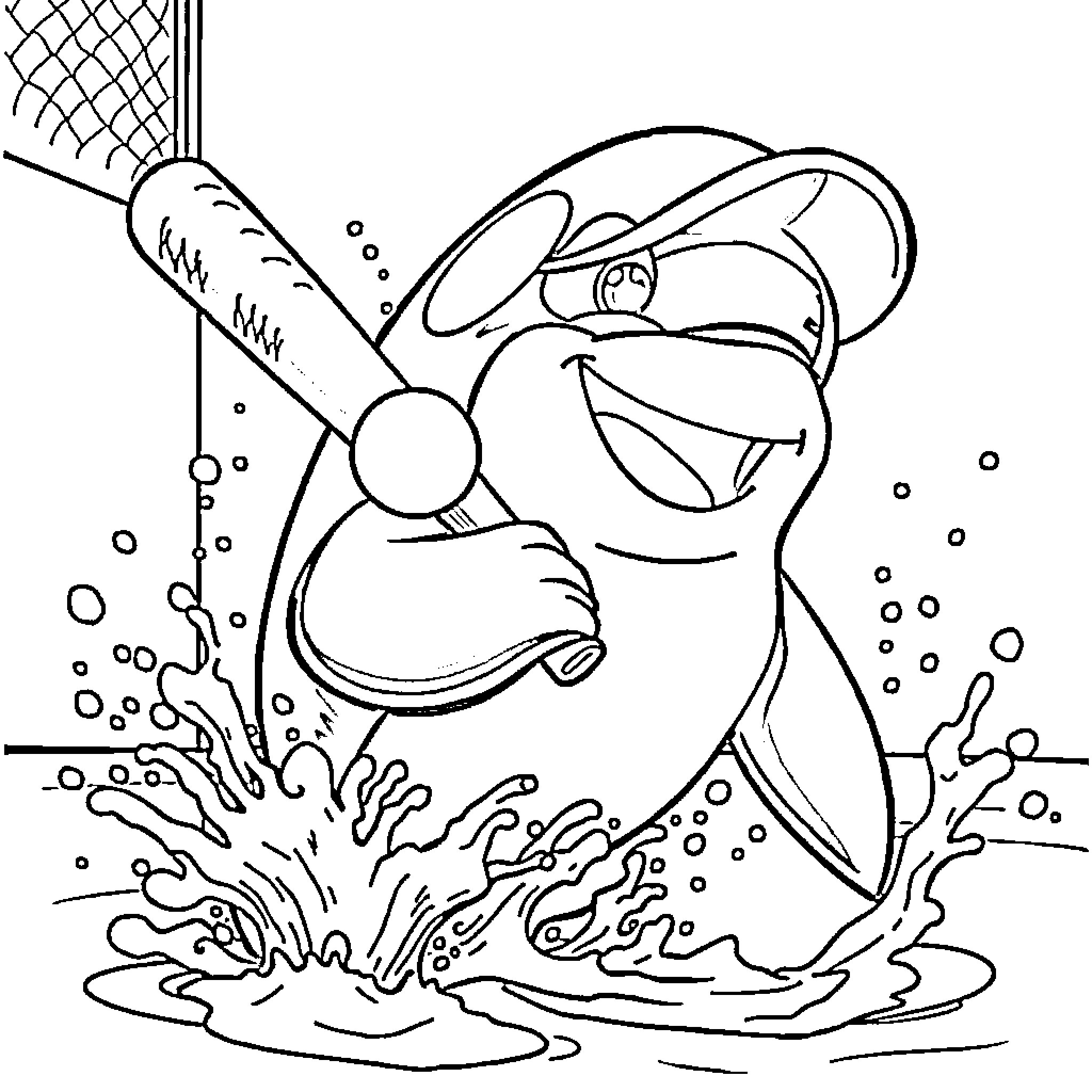 Orca playing joyfully in the water Coloring Page (free black-and-white line drawing printable PDF for all, from beginners to advanced learners, including children, teens, adults, and seniors)