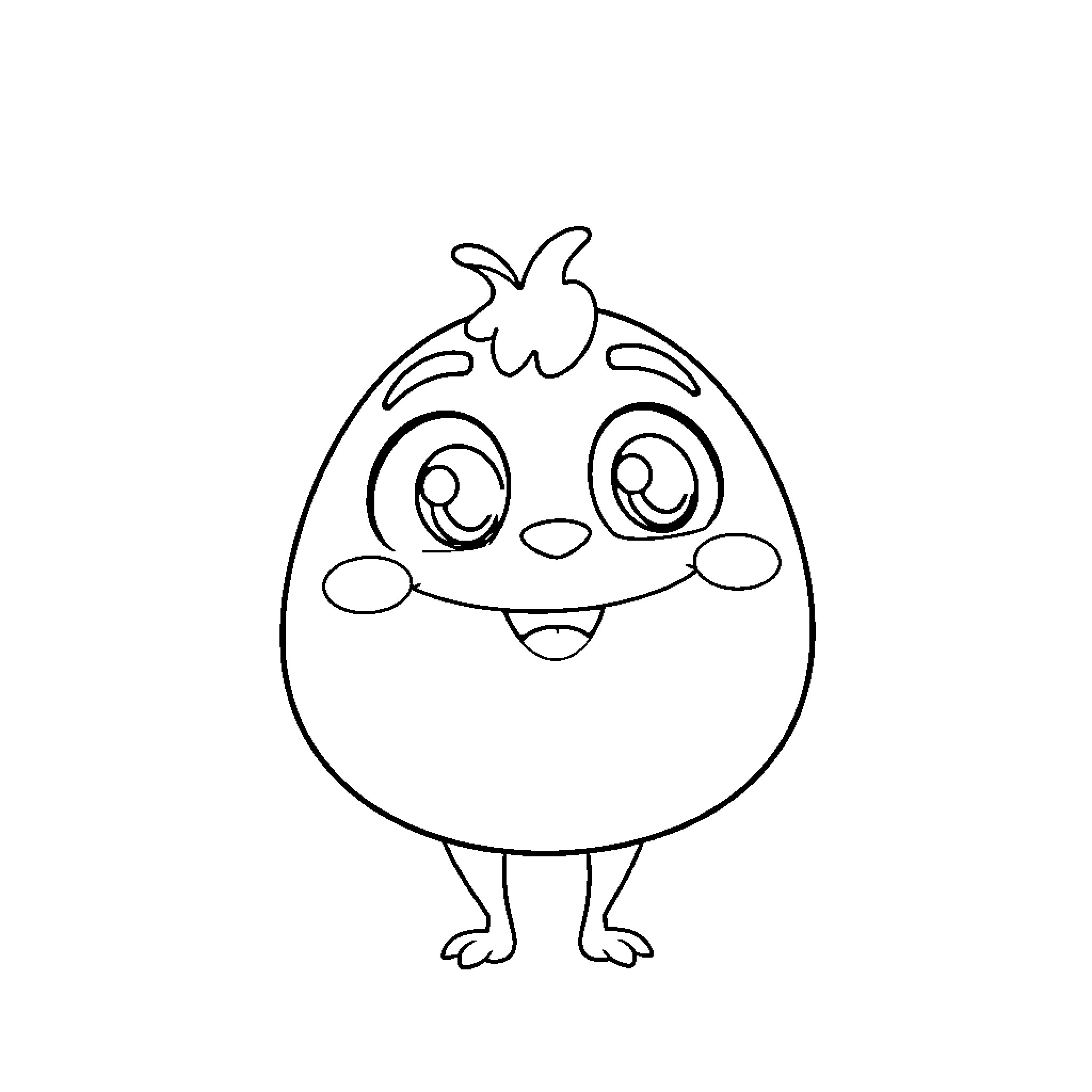 Nomo cute cartoon character smiling Coloring Page (free black-and-white line drawing printable PDF for all, from beginners to advanced learners, including children, teens, adults, and seniors)