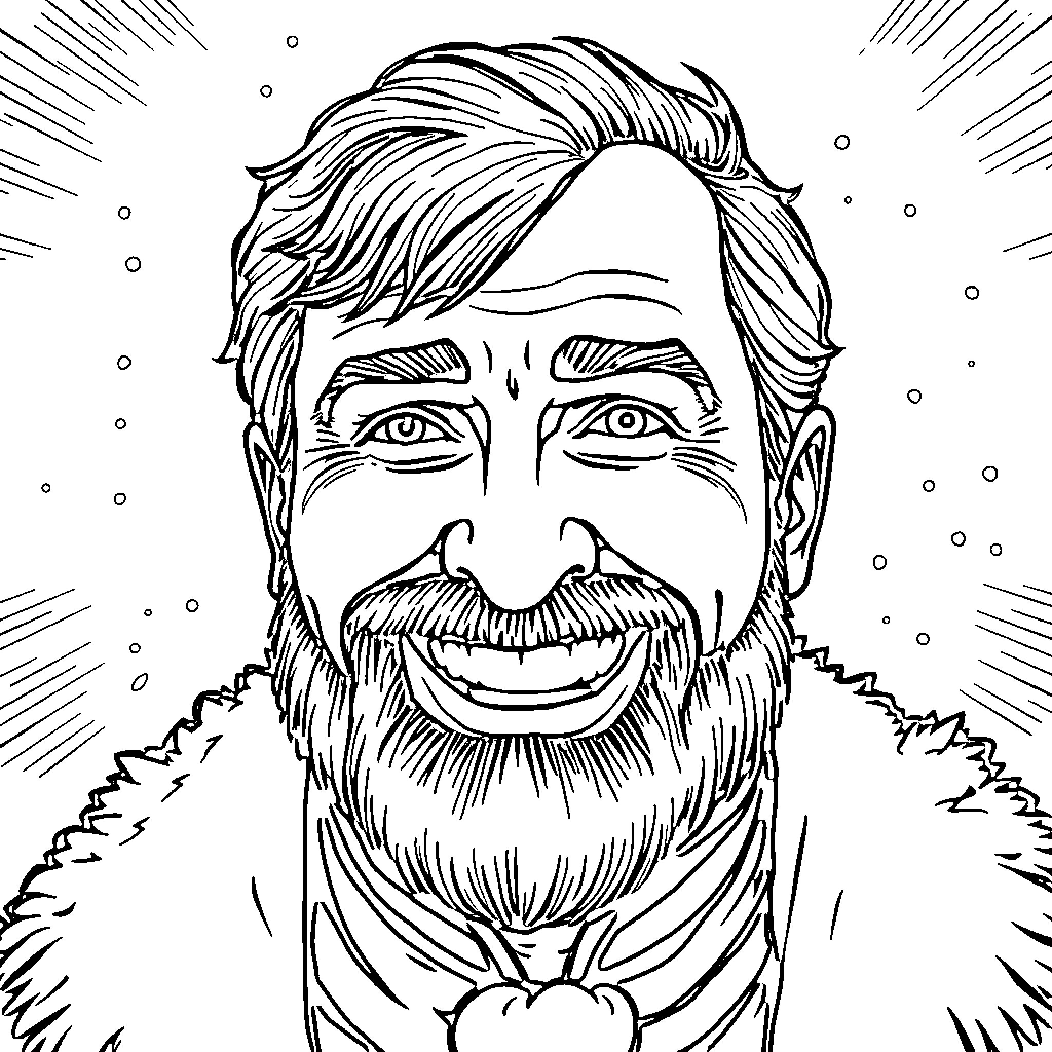 Ivan Demidov in a Joyful Expression Coloring Page (free black-and-white line drawing printable PDF for all, from beginners to advanced learners, including children, teens, adults, and seniors)