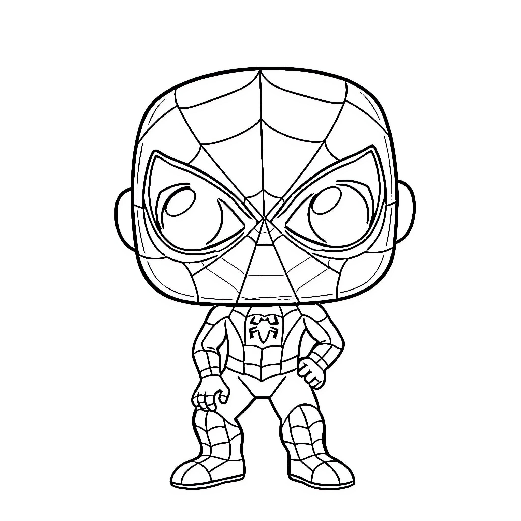 Spider-Man Coloring Page Character Coloring Page (free black-and-white line drawing printable PDF for all, from beginners to advanced learners, including children, teens, adults, and seniors)