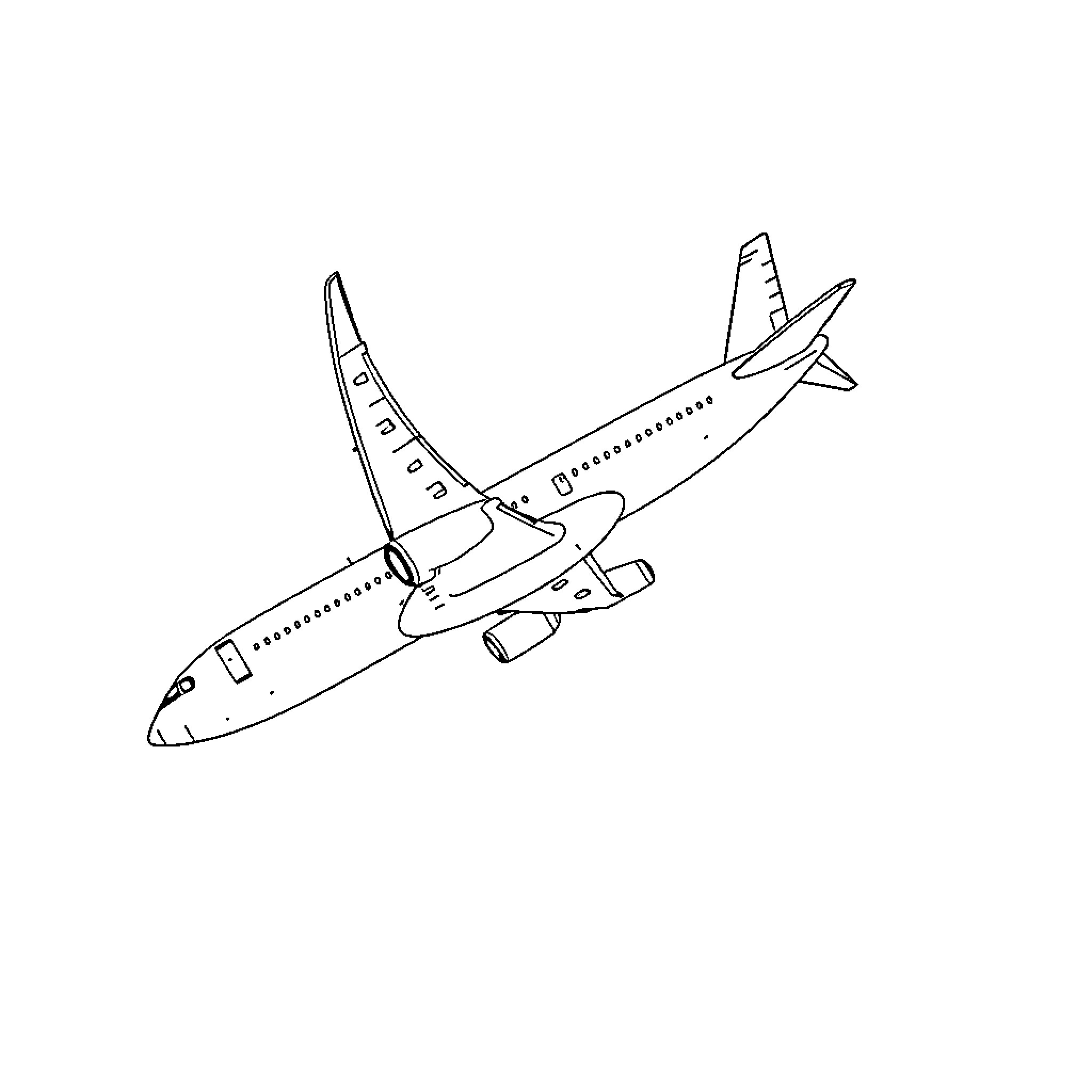 Plane taking off from airport runway Coloring Page (free black-and-white line drawing printable PDF for all, from beginners to advanced learners, including children, teens, adults, and seniors)