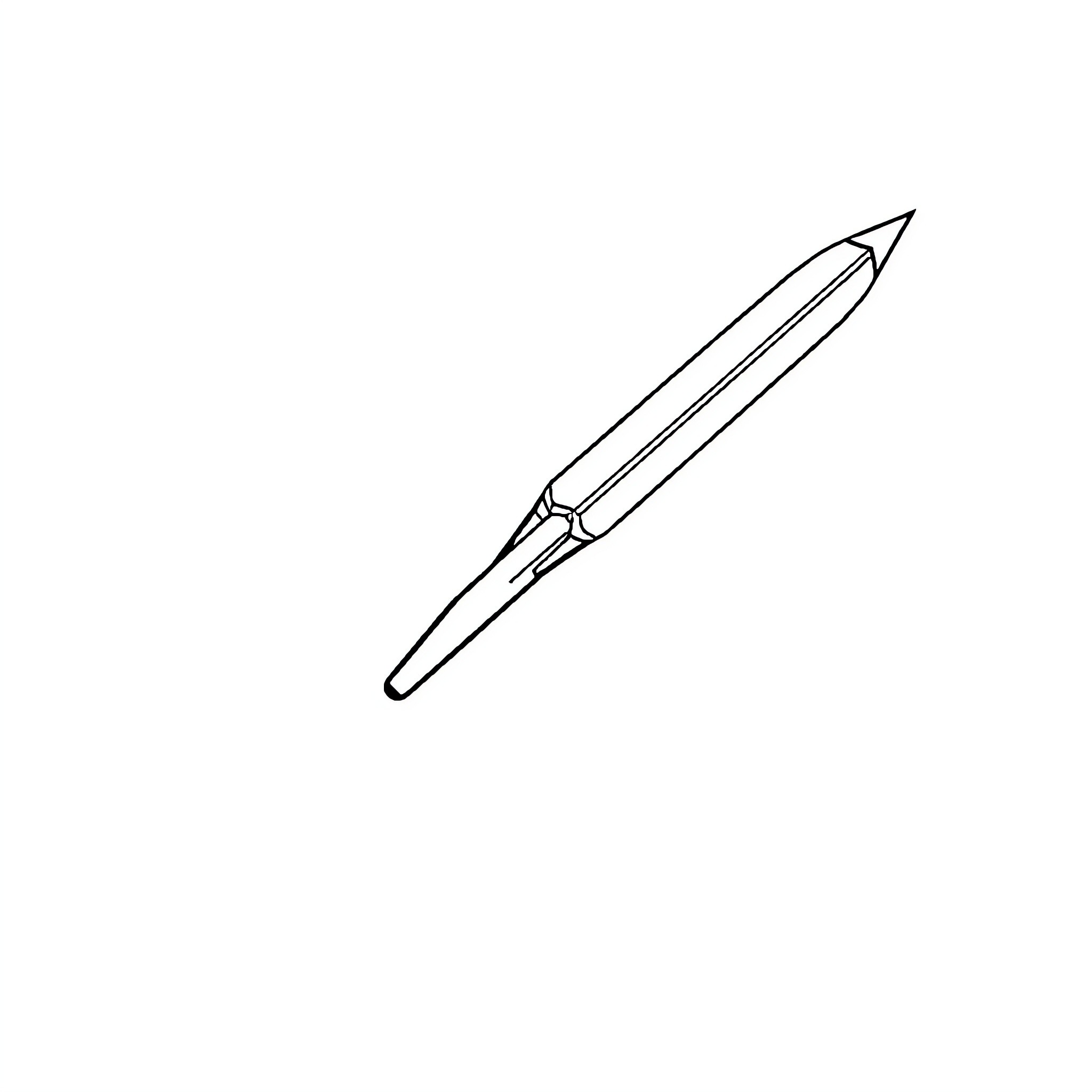 Easy Sketch of Pencil Coloring Page (free black-and-white line drawing printable PDF for all, from beginners to advanced learners, including children, teens, adults, and seniors)