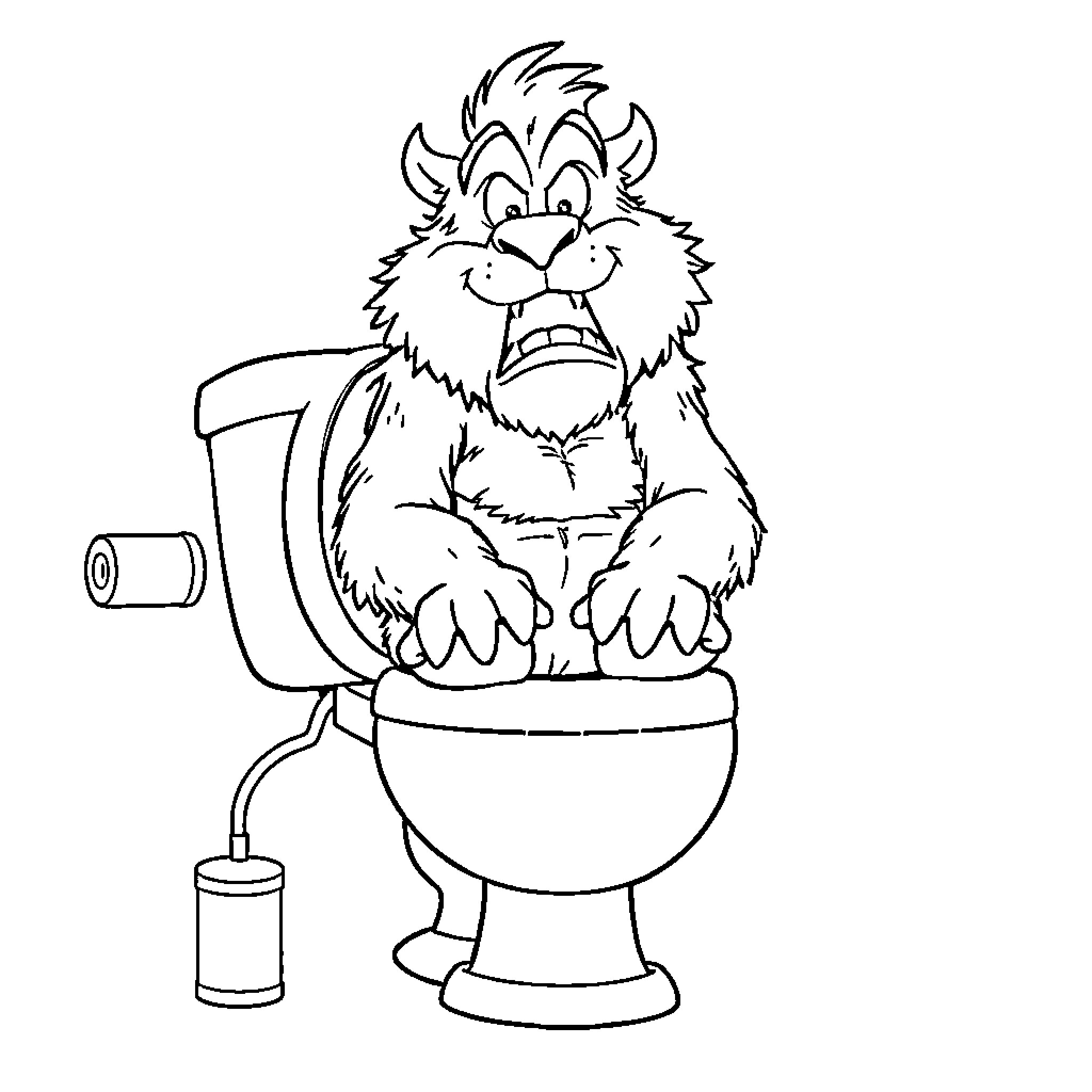 Mr Beast's Monstrous Bathroom Break Coloring Page (free black-and-white line drawing printable PDF for all, from beginners to advanced learners, including children, teens, adults, and seniors)