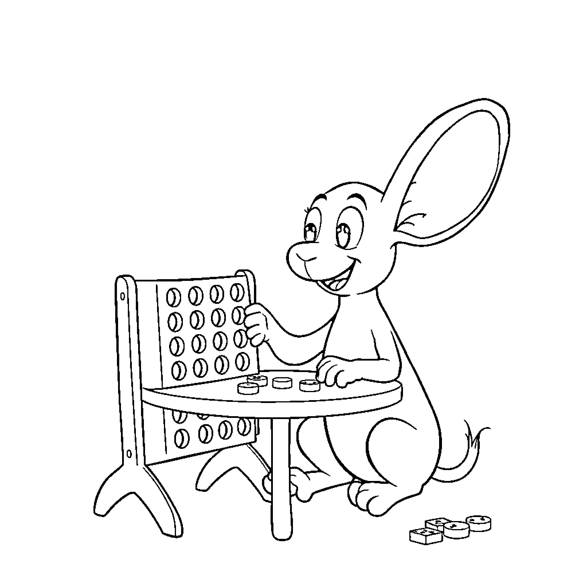 Grogu playing happily with building blocks Coloring Page (free black-and-white line drawing printable PDF for all, from beginners to advanced learners, including children, teens, adults, and seniors)