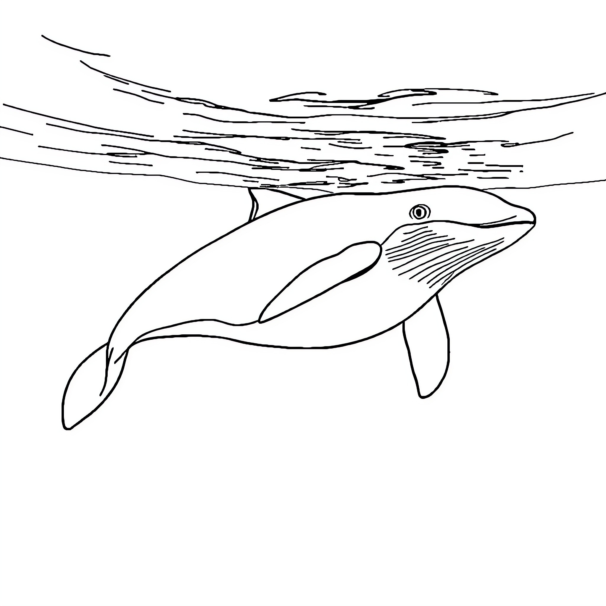 Merman swimming through the ocean depths Coloring Page (free black-and-white line drawing printable PDF for all, from beginners to advanced learners, including children, teens, adults, and seniors)