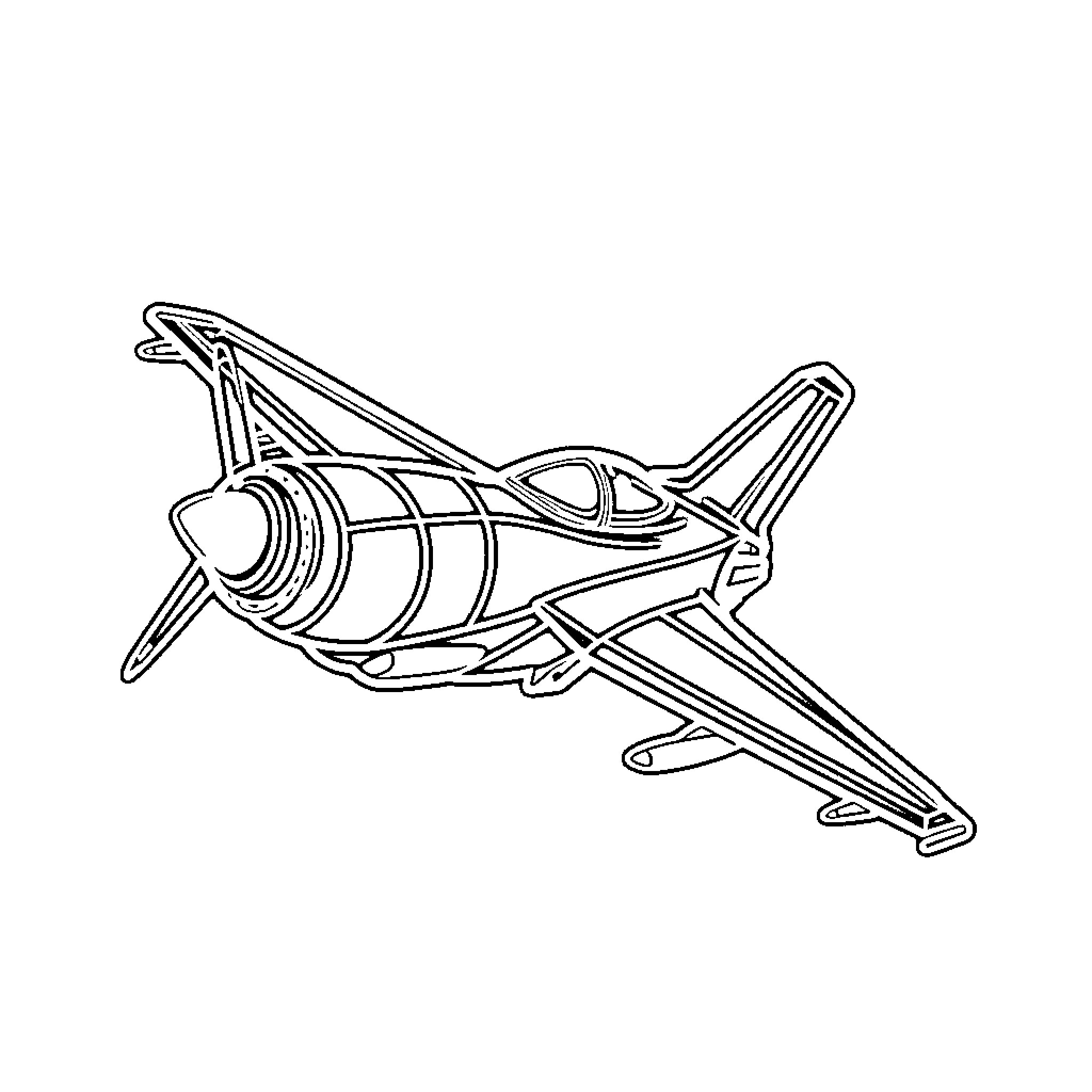 Fighter Jet soaring through the skies Coloring Page (free black-and-white line drawing printable PDF for all, from beginners to advanced learners, including children, teens, adults, and seniors)