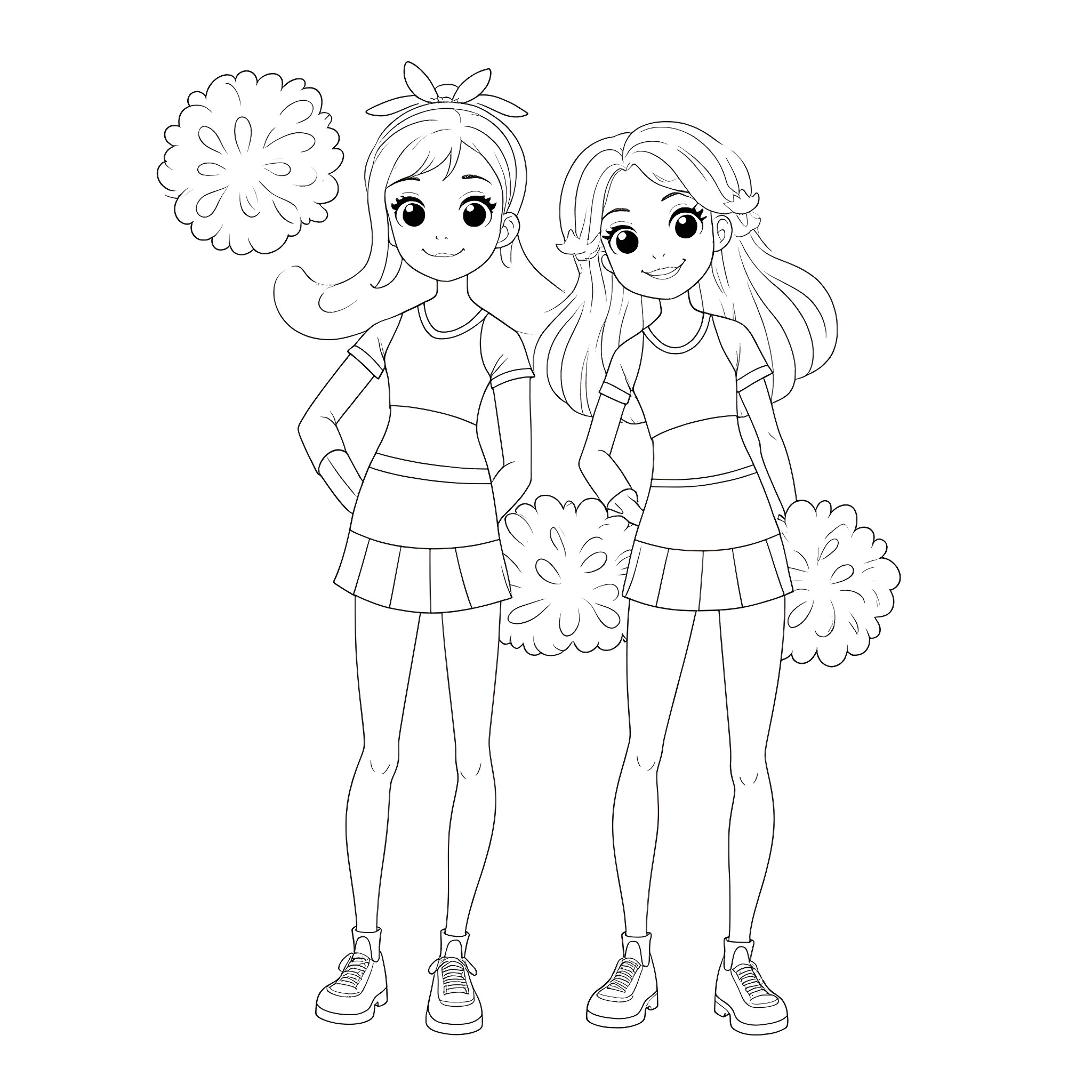 Lilo and friends having fun together Coloring Page (free black-and-white line drawing printable PDF for all, from beginners to advanced learners, including children, teens, adults, and seniors)
