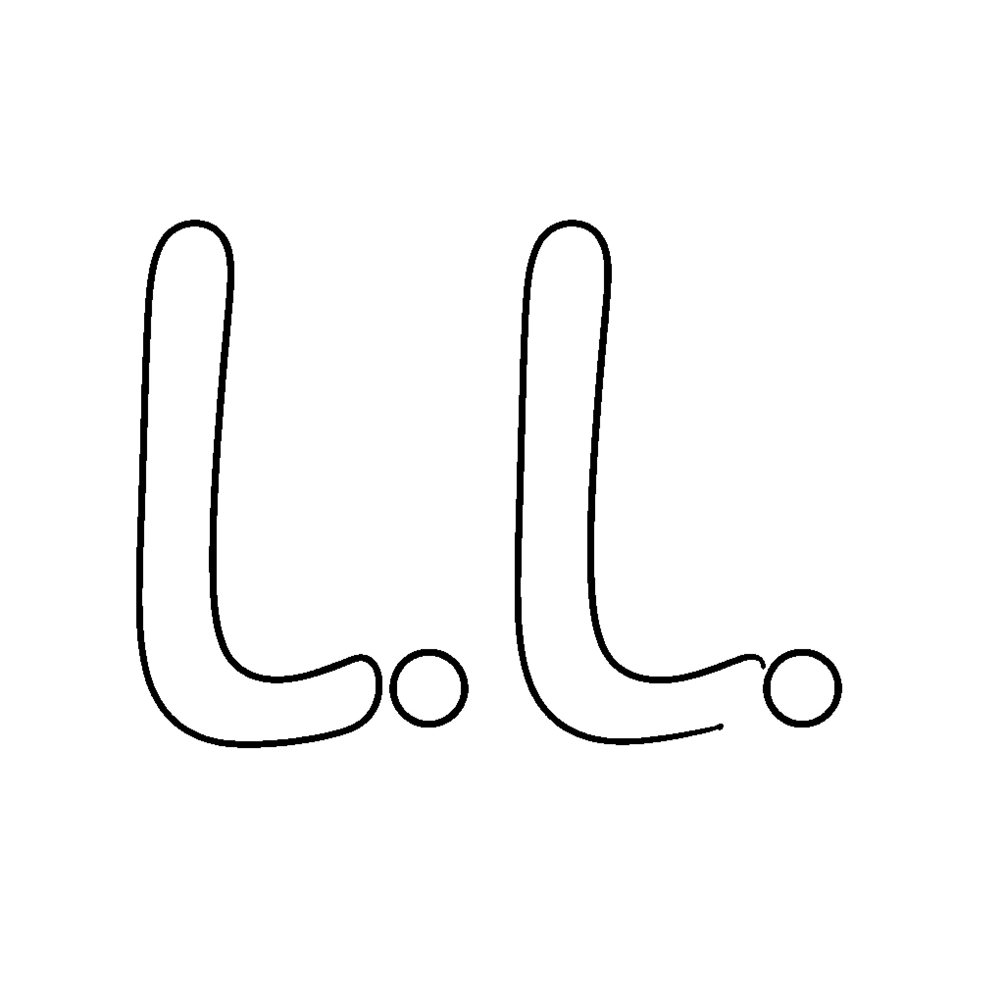 Linked letters forming simple line art Coloring Page (free black-and-white line drawing printable PDF for all, from beginners to advanced learners, including children, teens, adults, and seniors)