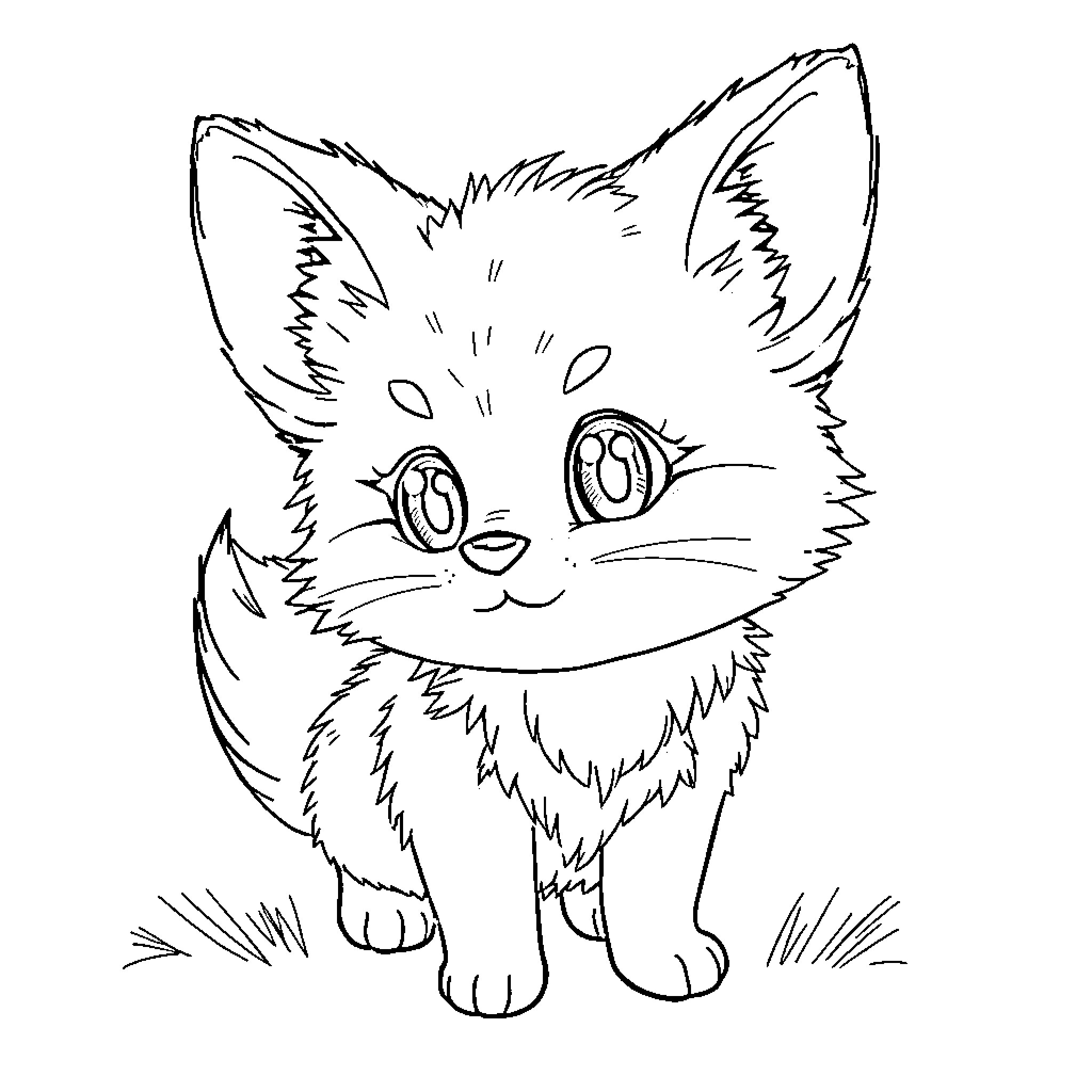 Nezuko's Curious Expression Coloring Page (free black-and-white line drawing printable PDF for all, from beginners to advanced learners, including children, teens, adults, and seniors)