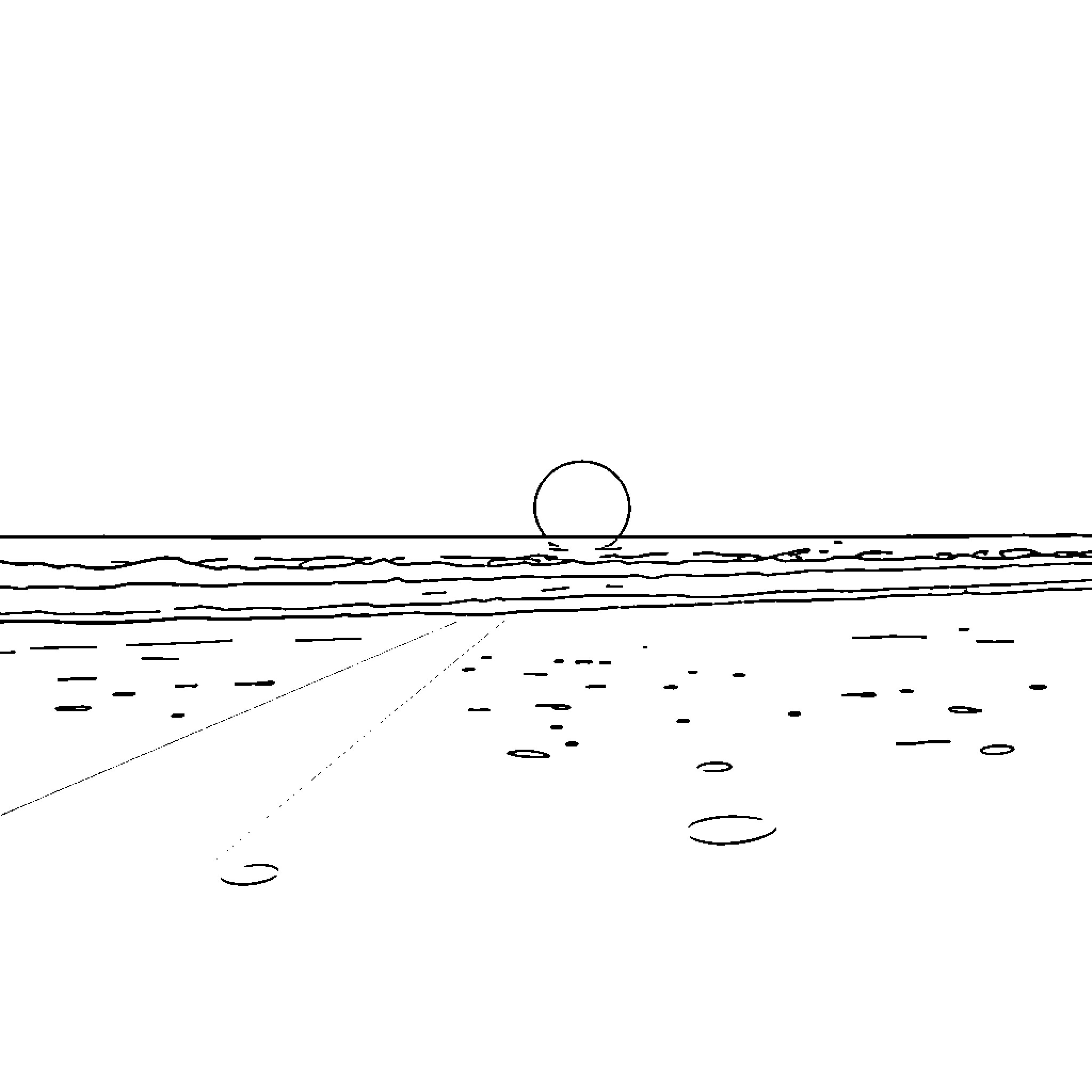 Shadow of solitary sunset over tranquil landscape Coloring Page (free black-and-white line drawing printable PDF for all, from beginners to advanced learners, including children, teens, adults, and seniors)