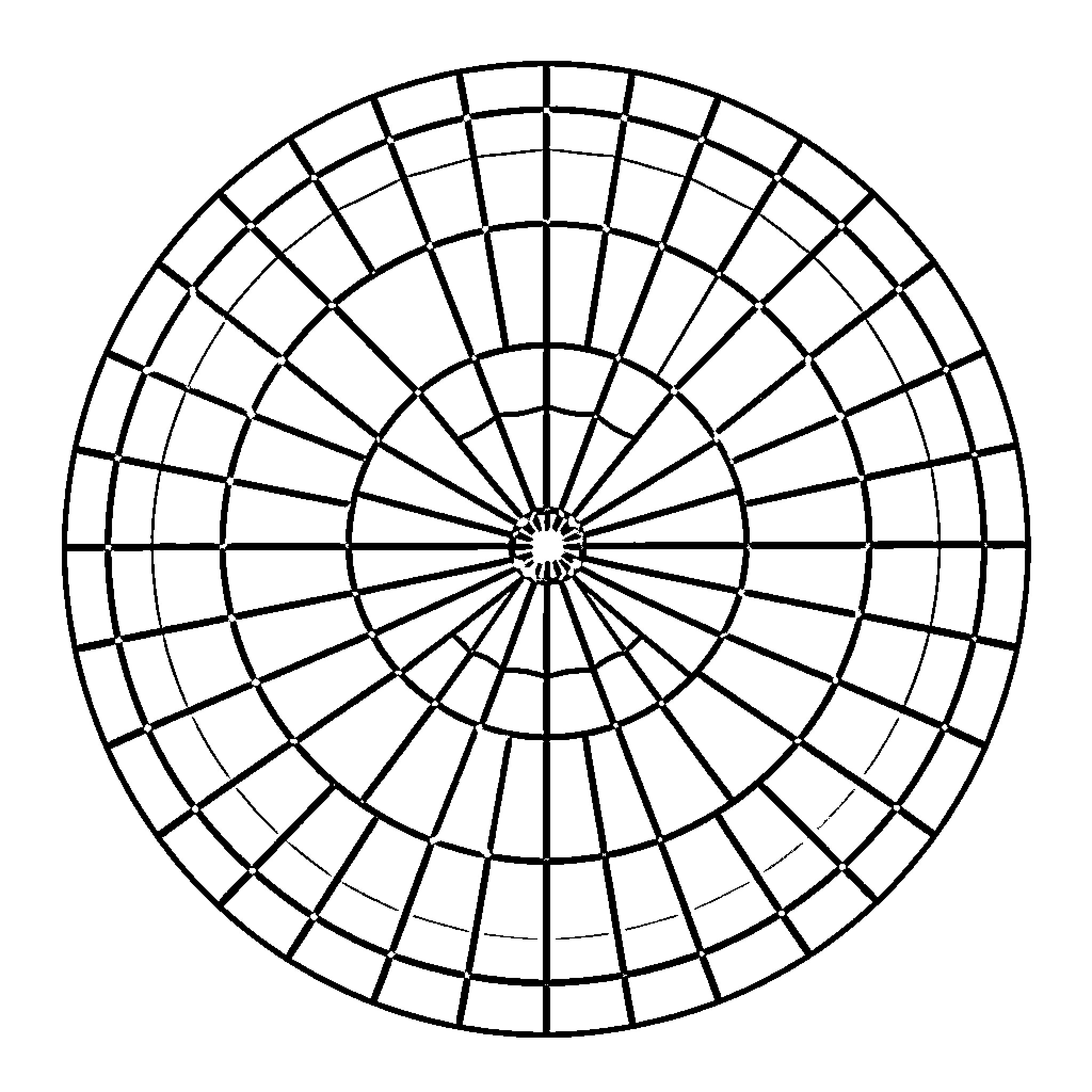 Color Wheel Pattern Design Coloring Page (free black-and-white line drawing printable PDF for all, from beginners to advanced learners, including children, teens, adults, and seniors)