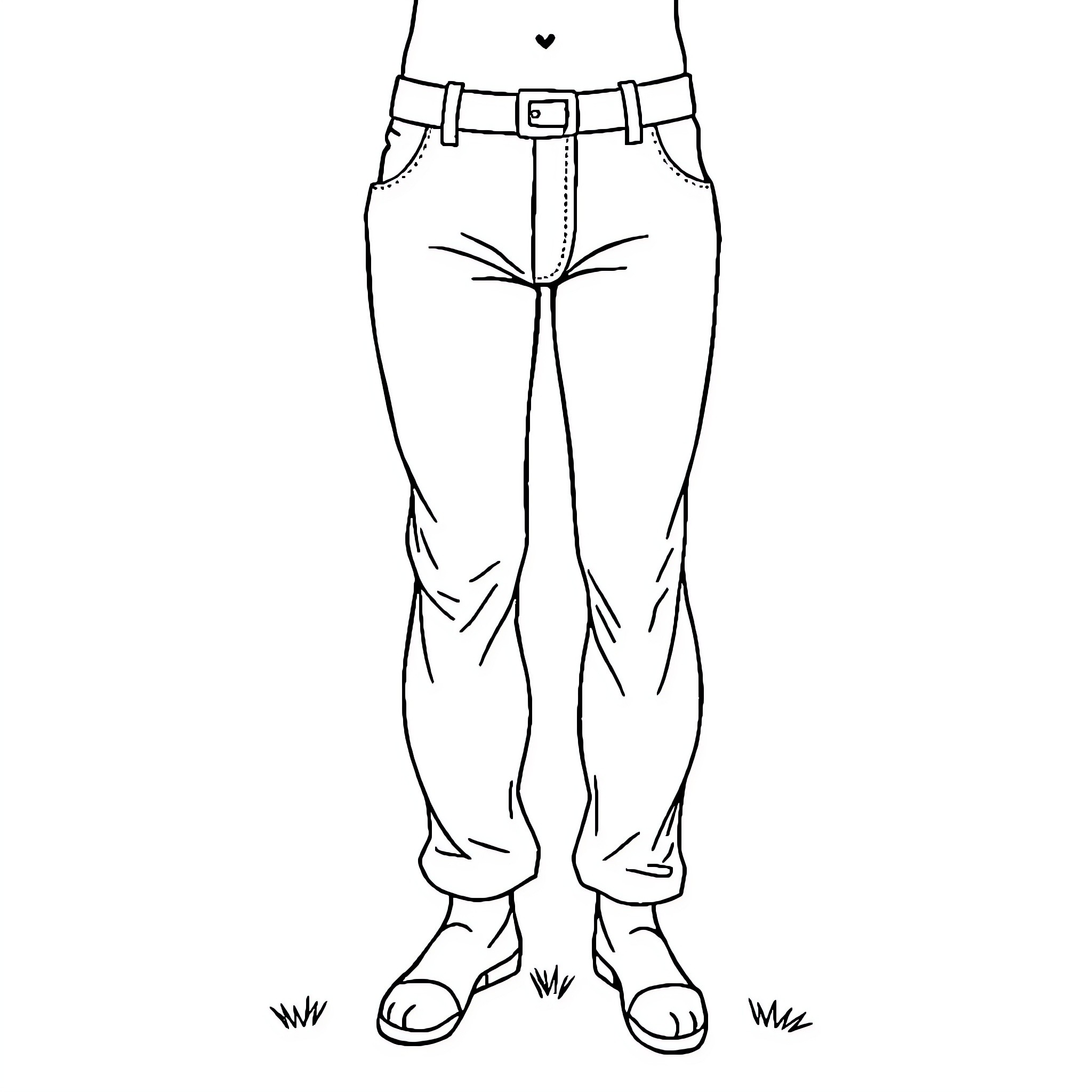 Underwear sketch with pants and footwear Coloring Page (free black-and-white line drawing printable PDF for all, from beginners to advanced learners, including children, teens, adults, and seniors)