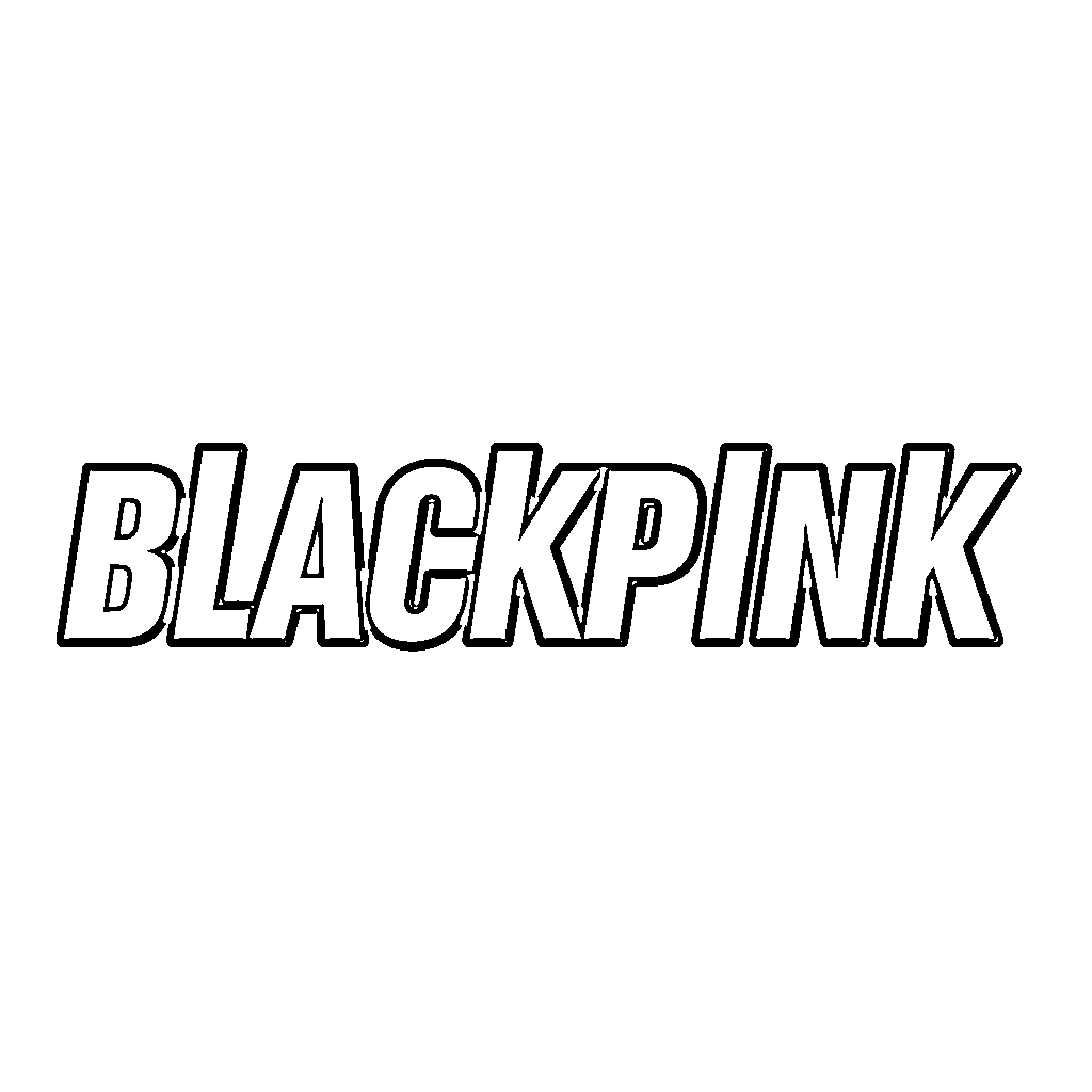 Blackpink bold and stylish logo Coloring Page (free black-and-white line drawing printable PDF for all, from beginners to advanced learners, including children, teens, adults, and seniors)