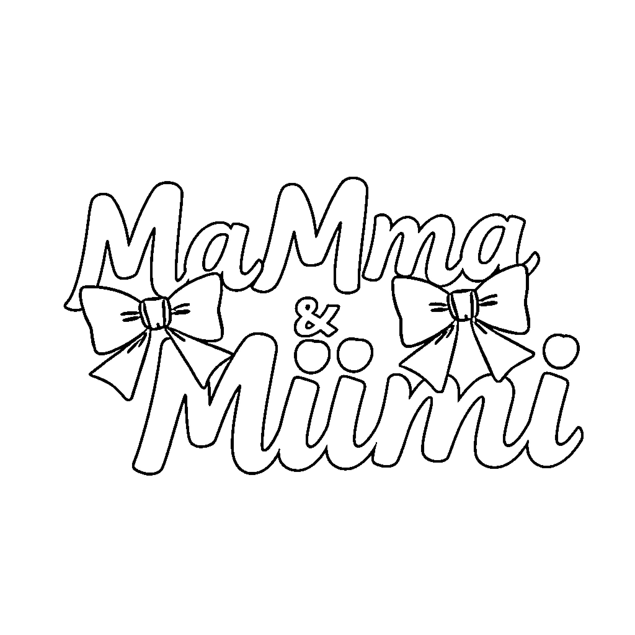 Words of a Mother and Child Coloring Page (free black-and-white line drawing printable PDF for all, from beginners to advanced learners, including children, teens, adults, and seniors)