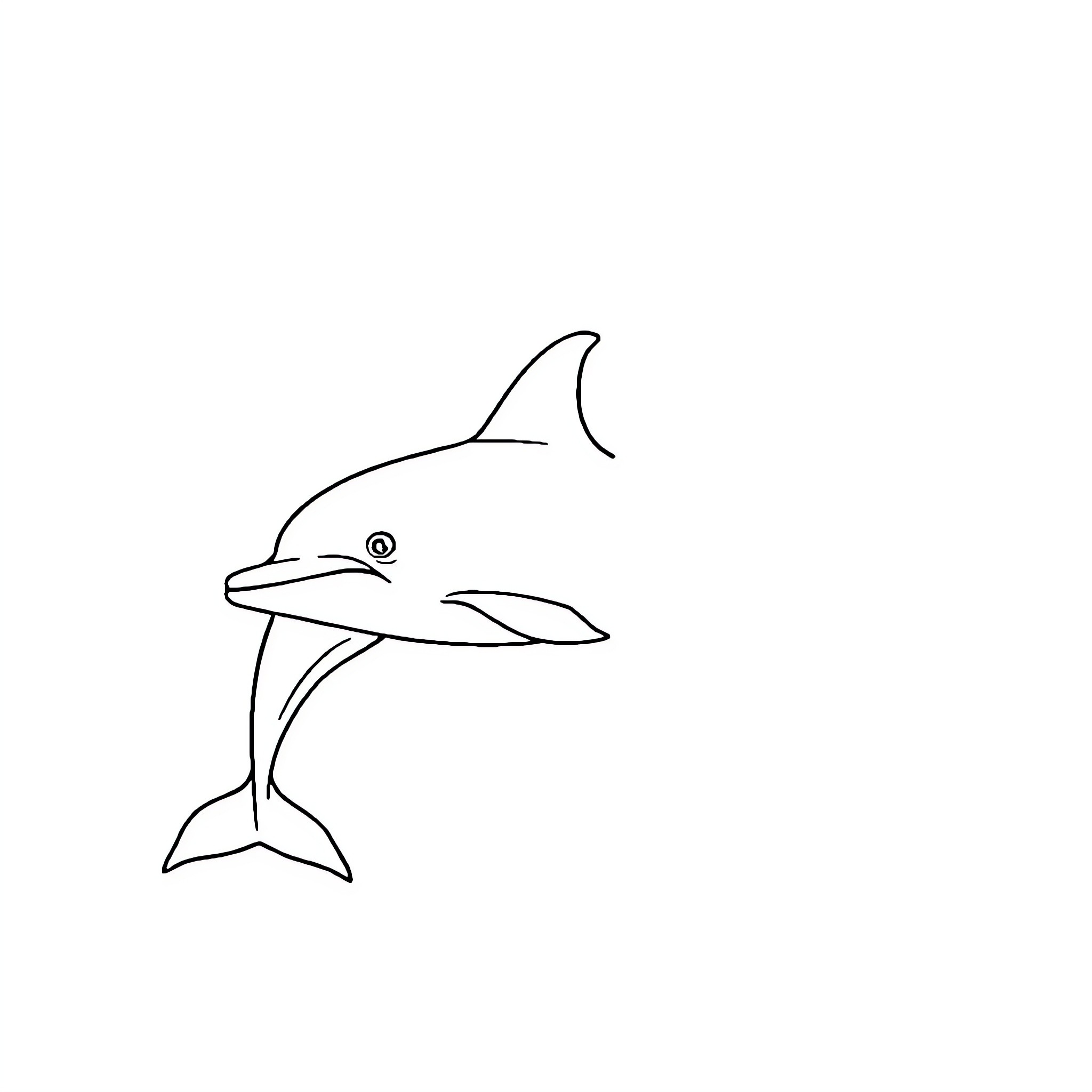 Vaquita swimming gracefully Coloring Page (free black-and-white line drawing printable PDF for all, from beginners to advanced learners, including children, teens, adults, and seniors)