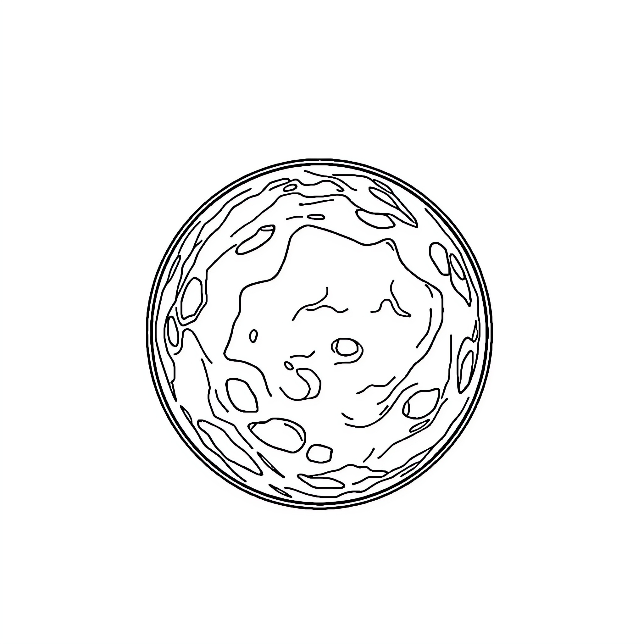 Pluto, the dwarf planet Coloring Page (free black-and-white line drawing printable PDF for all, from beginners to advanced learners, including children, teens, adults, and seniors)