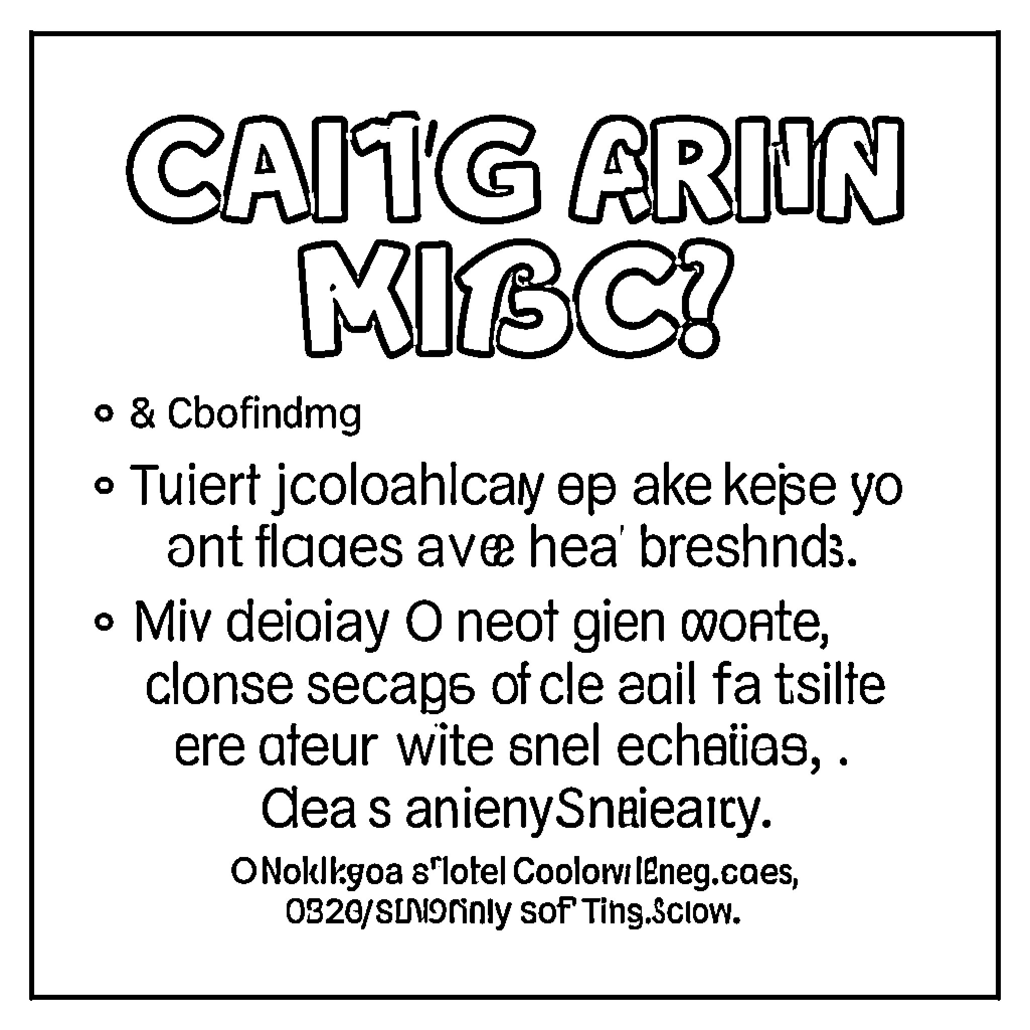 Input Text showing scrambled words and a question Coloring Page (free black-and-white line drawing printable PDF for all, from beginners to advanced learners, including children, teens, adults, and seniors)