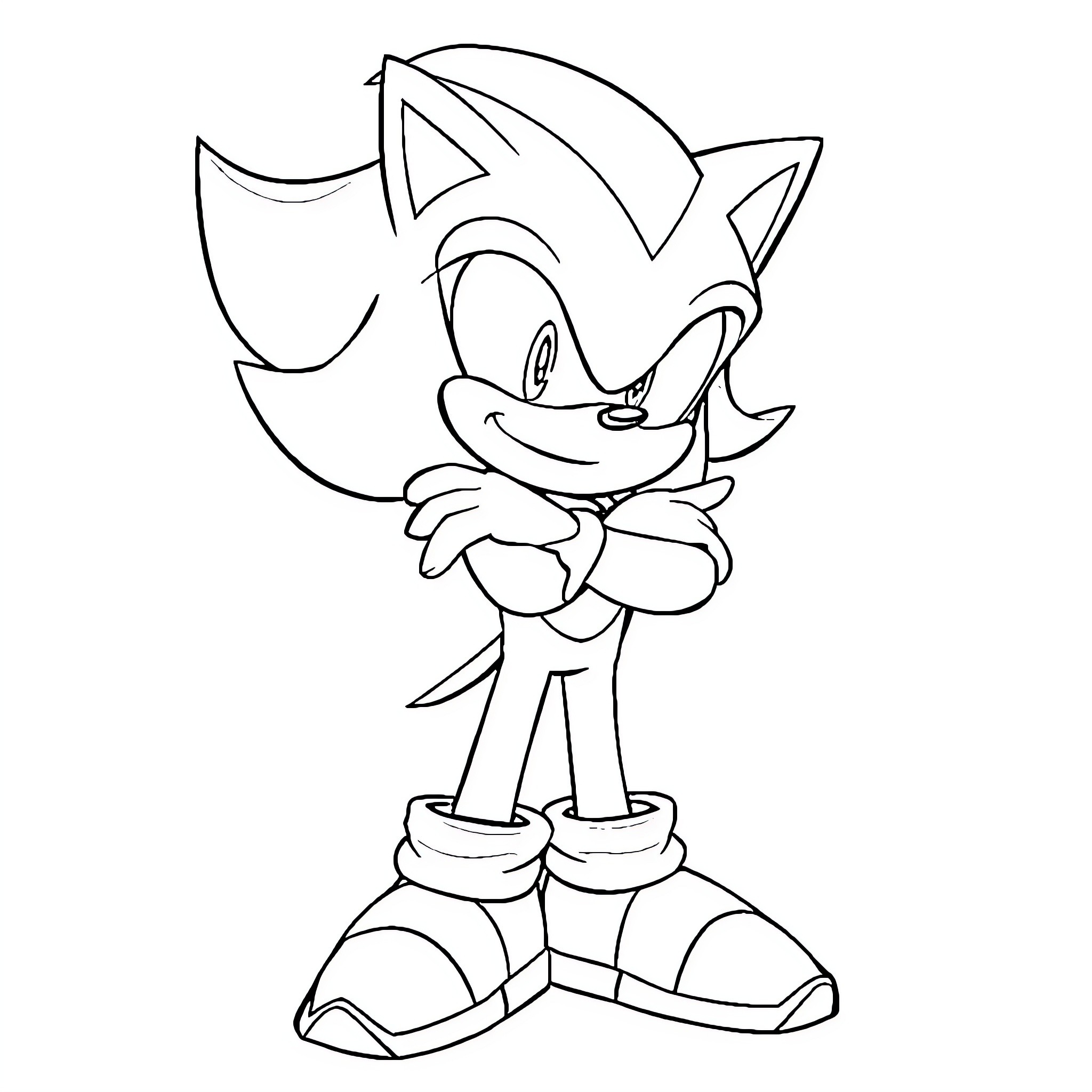 Shadow of a cheerful cartoon character Coloring Page (free black-and-white line drawing printable PDF for all, from beginners to advanced learners, including children, teens, adults, and seniors)