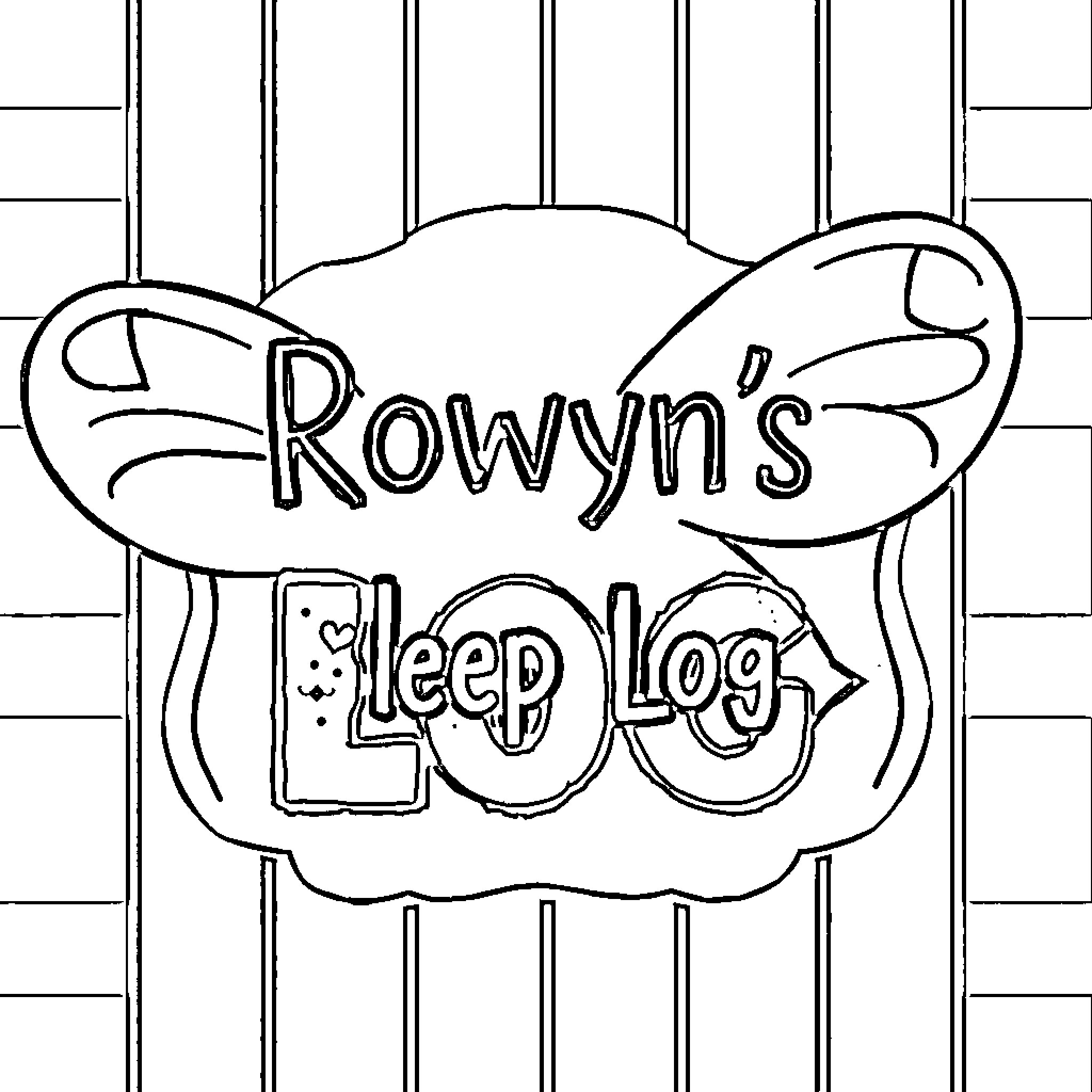Bee's Cozy Sleep Log Coloring Page (free black-and-white line drawing printable PDF for all, from beginners to advanced learners, including children, teens, adults, and seniors)