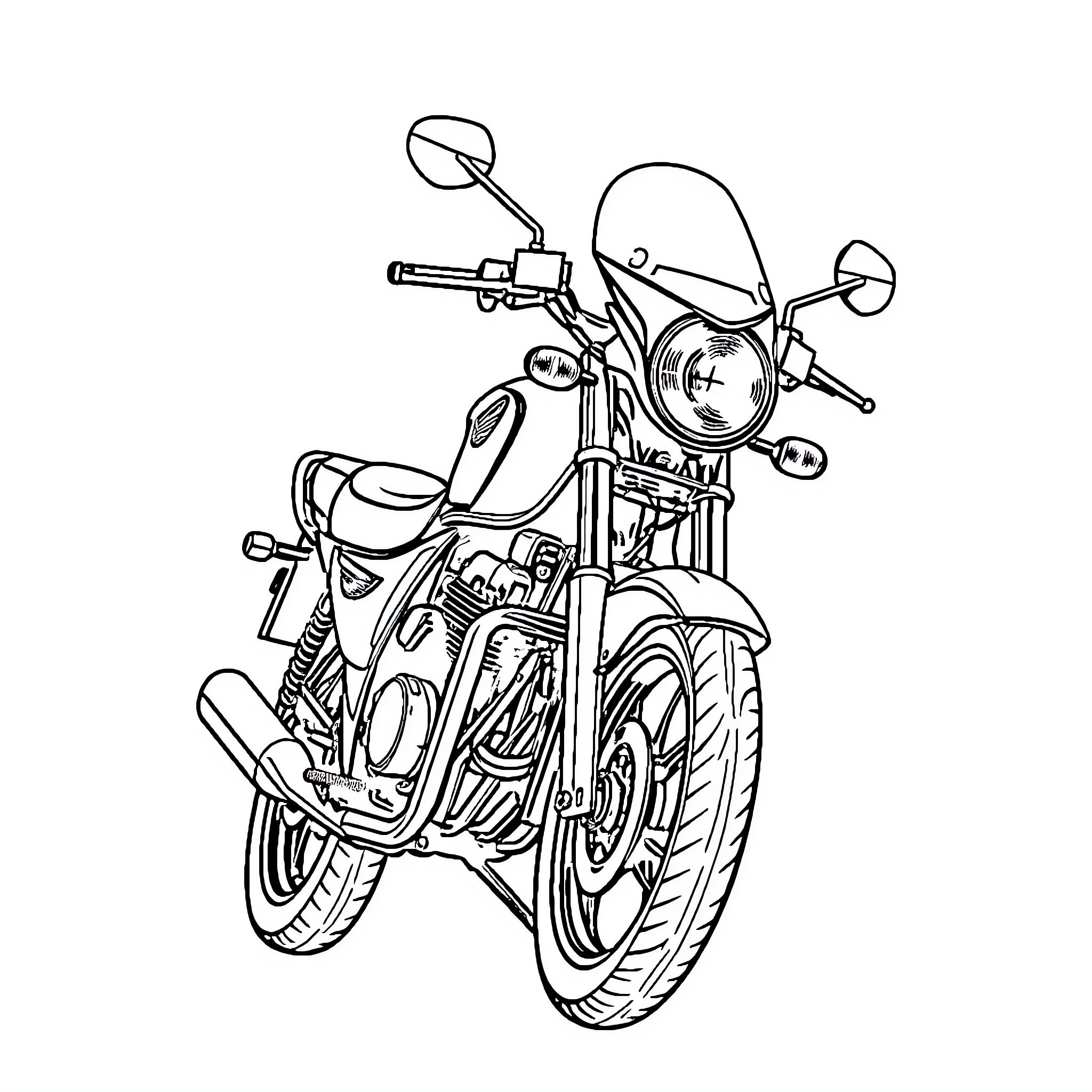 Honda CL250S motorcycle on white background Coloring Page (free black-and-white line drawing printable PDF for all, from beginners to advanced learners, including children, teens, adults, and seniors)