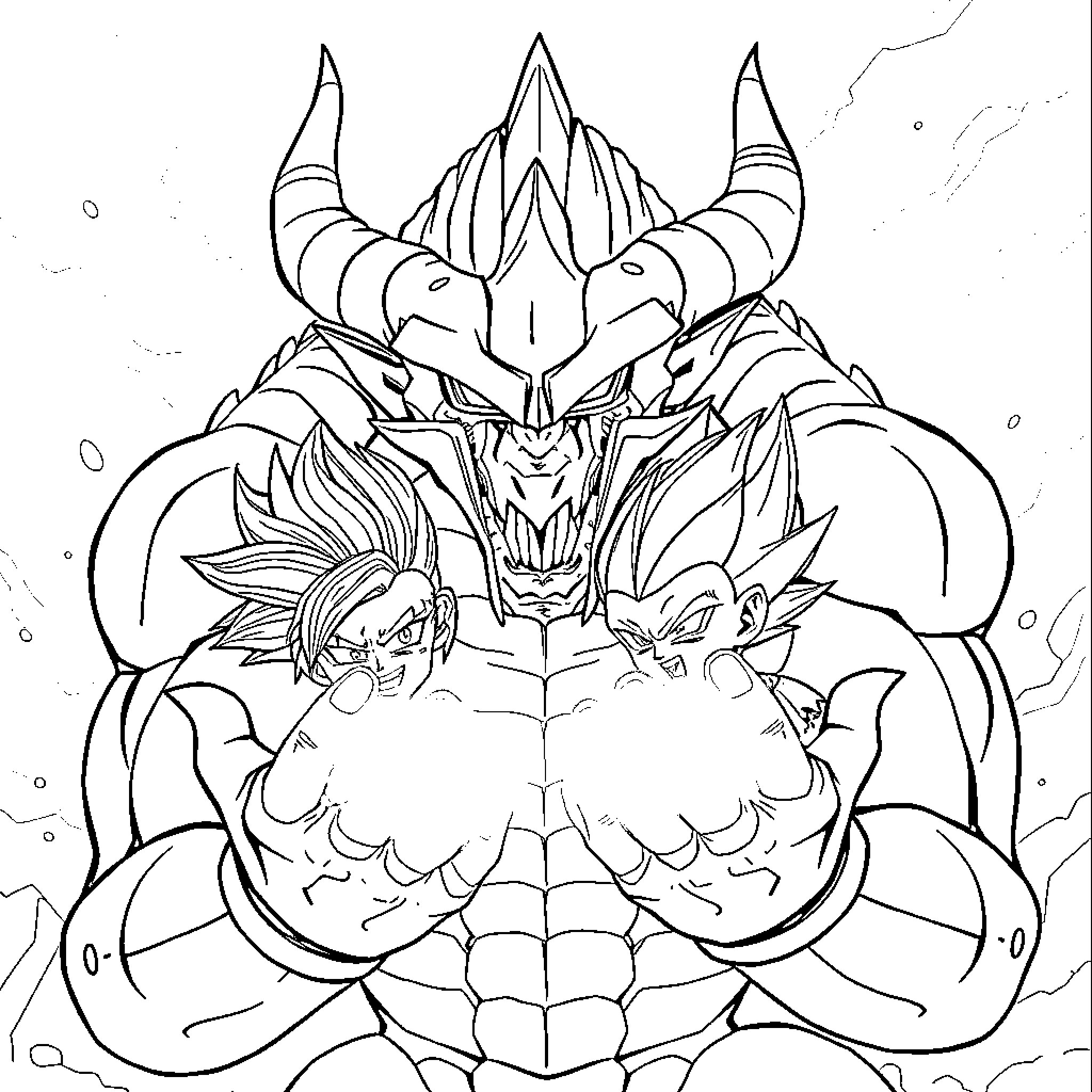 Shenron appearing with powerful dragon features Coloring Page (free black-and-white line drawing printable PDF for all, from beginners to advanced learners, including children, teens, adults, and seniors)
