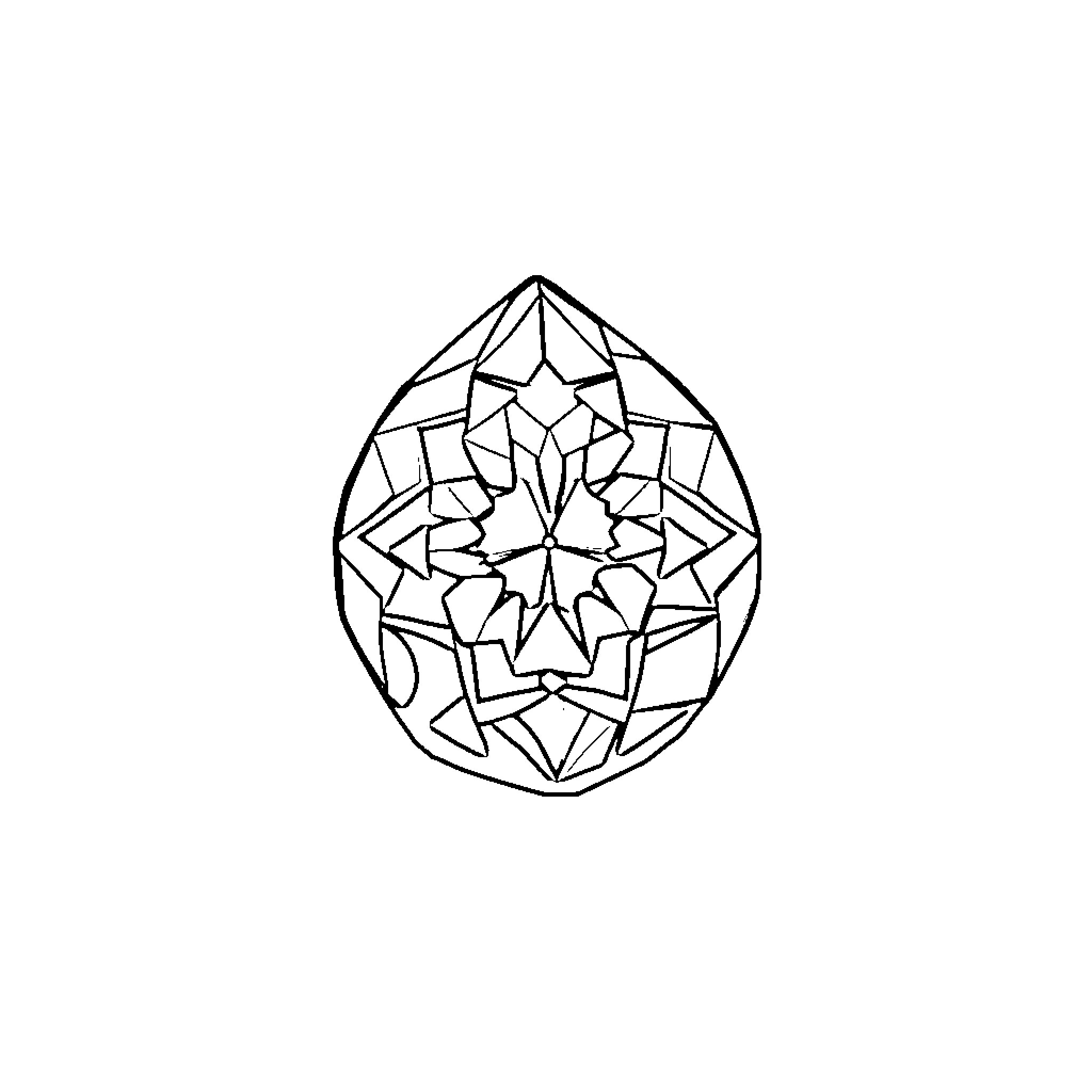Catseye Geometric Pattern Coloring Page (free black-and-white line drawing printable PDF for all, from beginners to advanced learners, including children, teens, adults, and seniors)