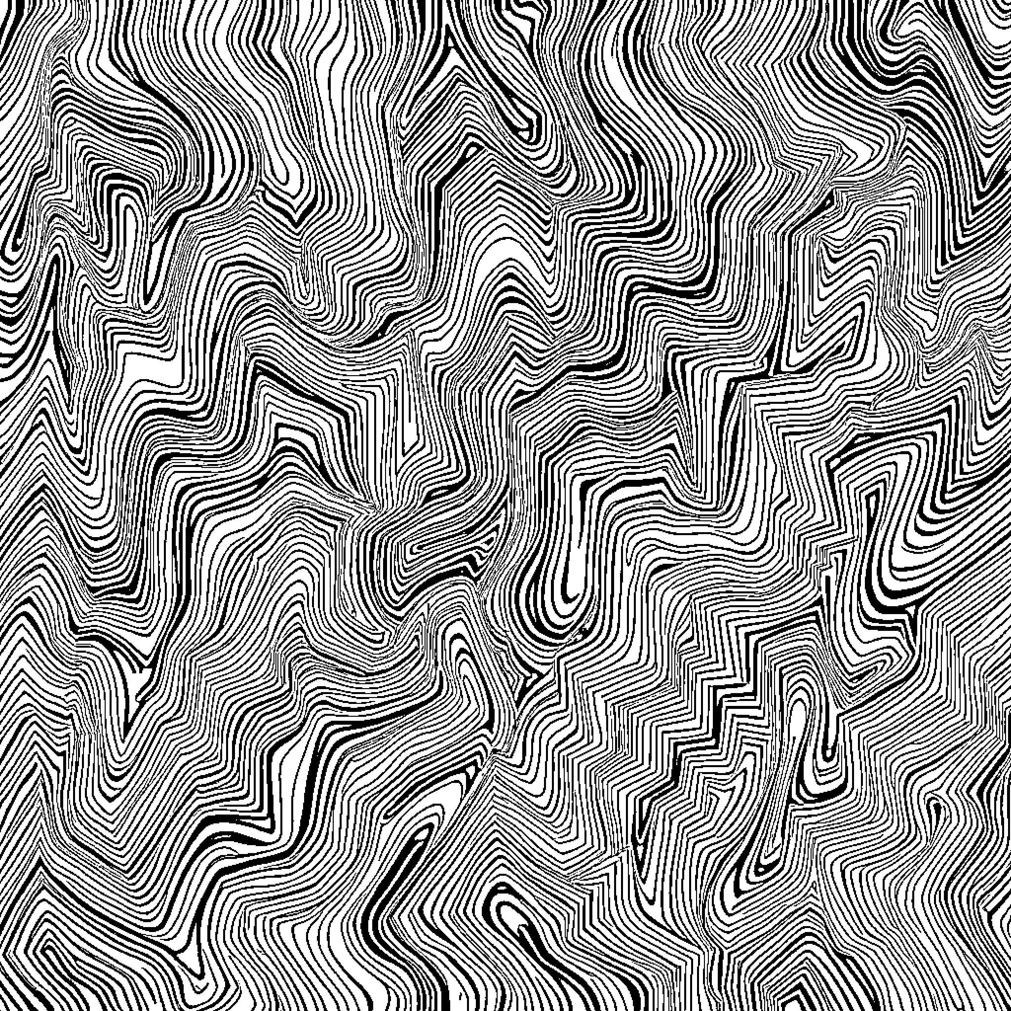 Zigzag abstract pattern with flowing lines Coloring Page (free black-and-white line drawing printable PDF for all, from beginners to advanced learners, including children, teens, adults, and seniors)