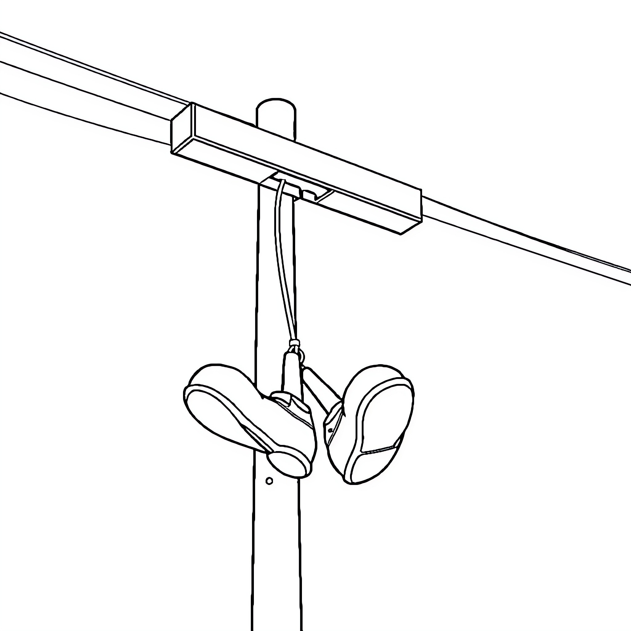 Mickey Mouse headphones hanging on wires Coloring Page (free black-and-white line drawing printable PDF for all, from beginners to advanced learners, including children, teens, adults, and seniors)