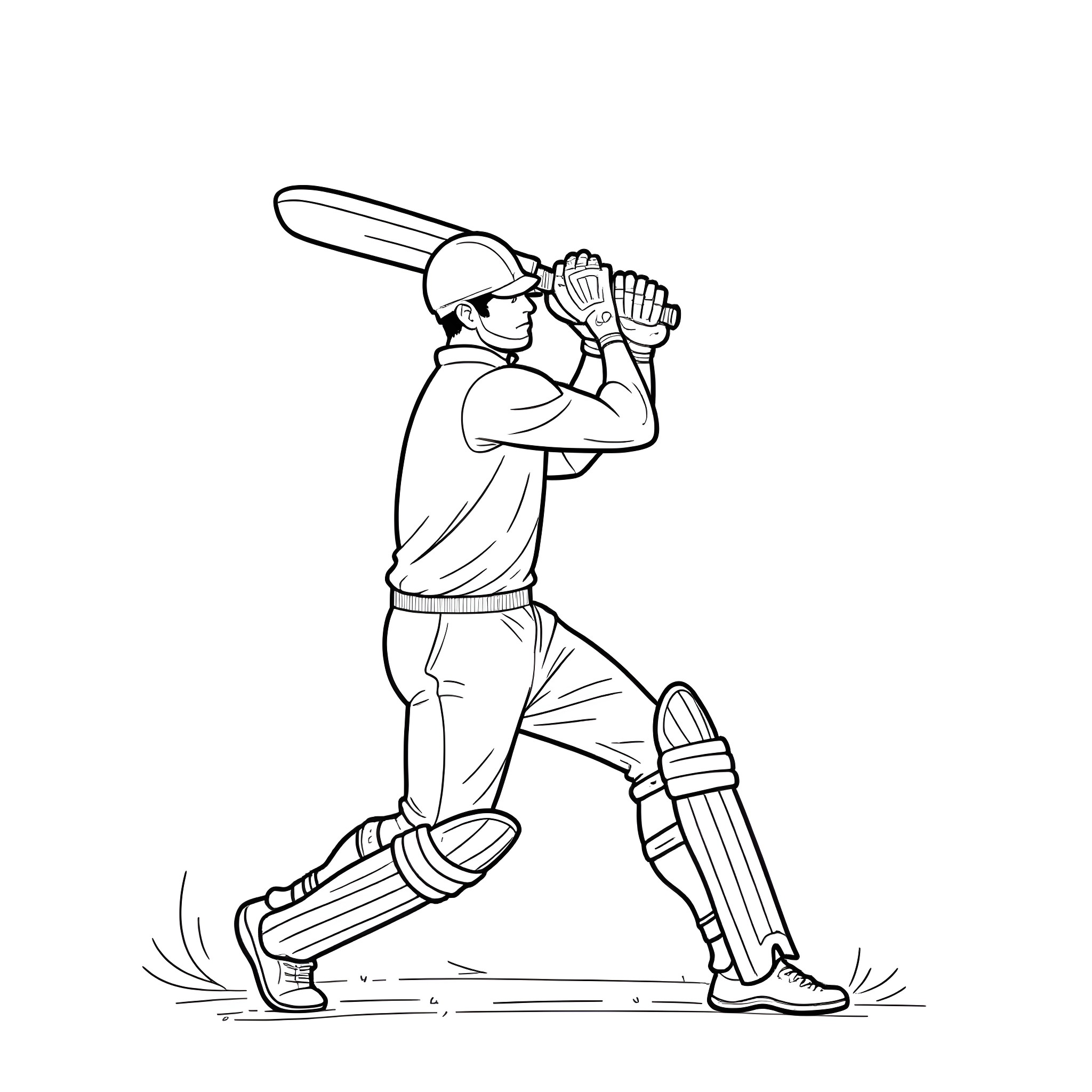 Superman playing baseball with determination Coloring Page (free black-and-white line drawing printable PDF for all, from beginners to advanced learners, including children, teens, adults, and seniors)