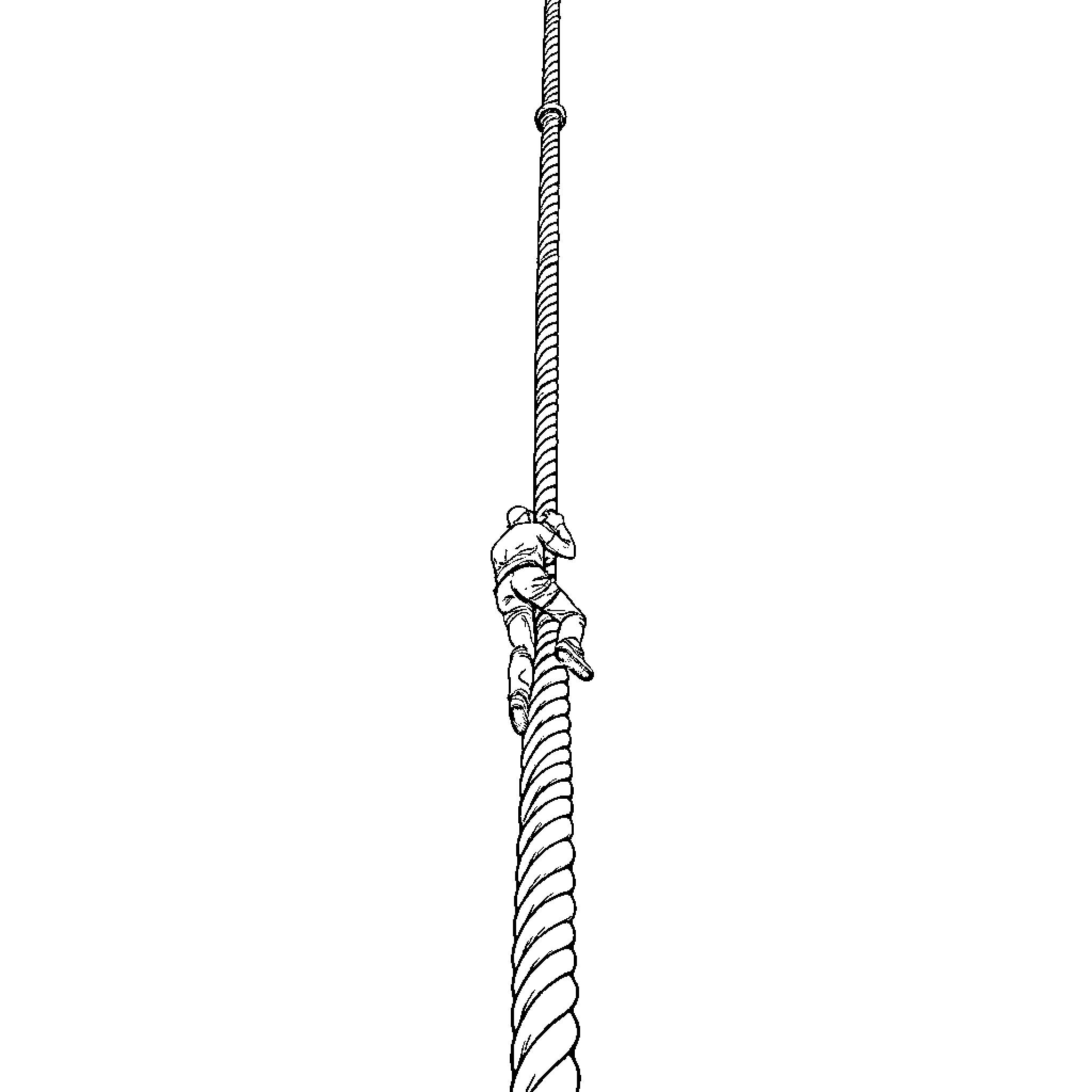 Rope ascending towards unknown destination Coloring Page (free black-and-white line drawing printable PDF for all, from beginners to advanced learners, including children, teens, adults, and seniors)