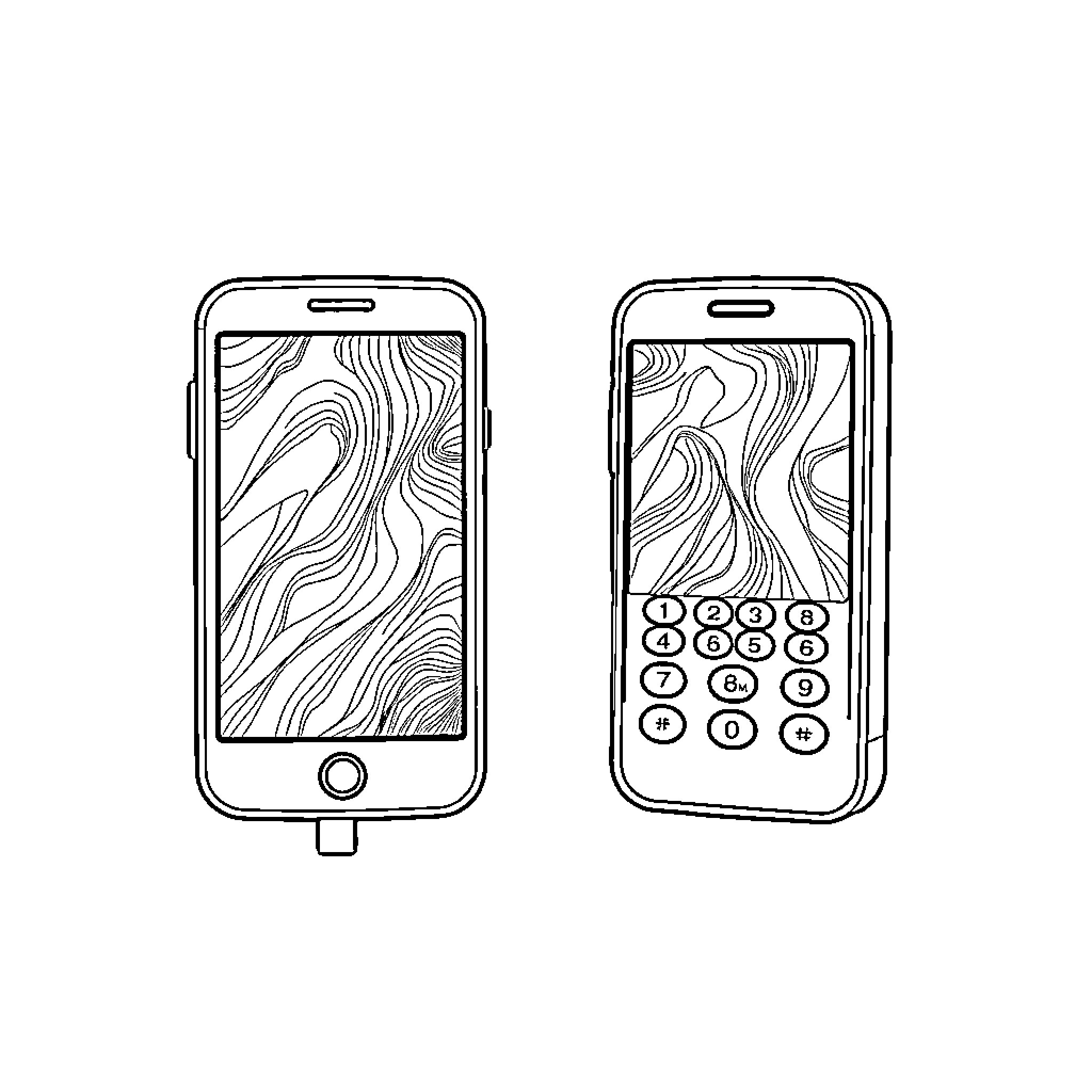 Phone designs with abstract patterns Coloring Page (free black-and-white line drawing printable PDF for all, from beginners to advanced learners, including children, teens, adults, and seniors)