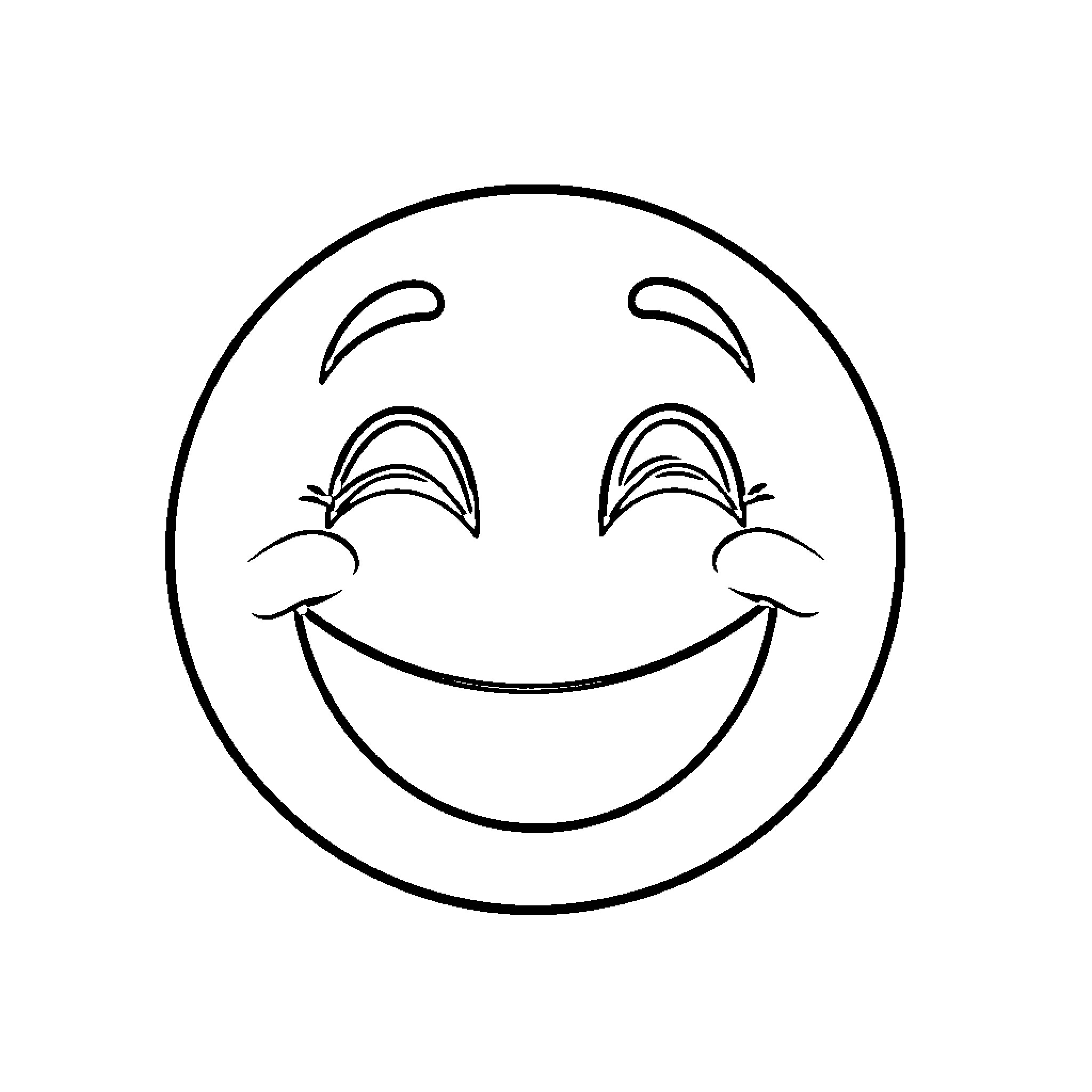 Emoji of a happy and smiling face Coloring Page (free black-and-white line drawing printable PDF for all, from beginners to advanced learners, including children, teens, adults, and seniors)