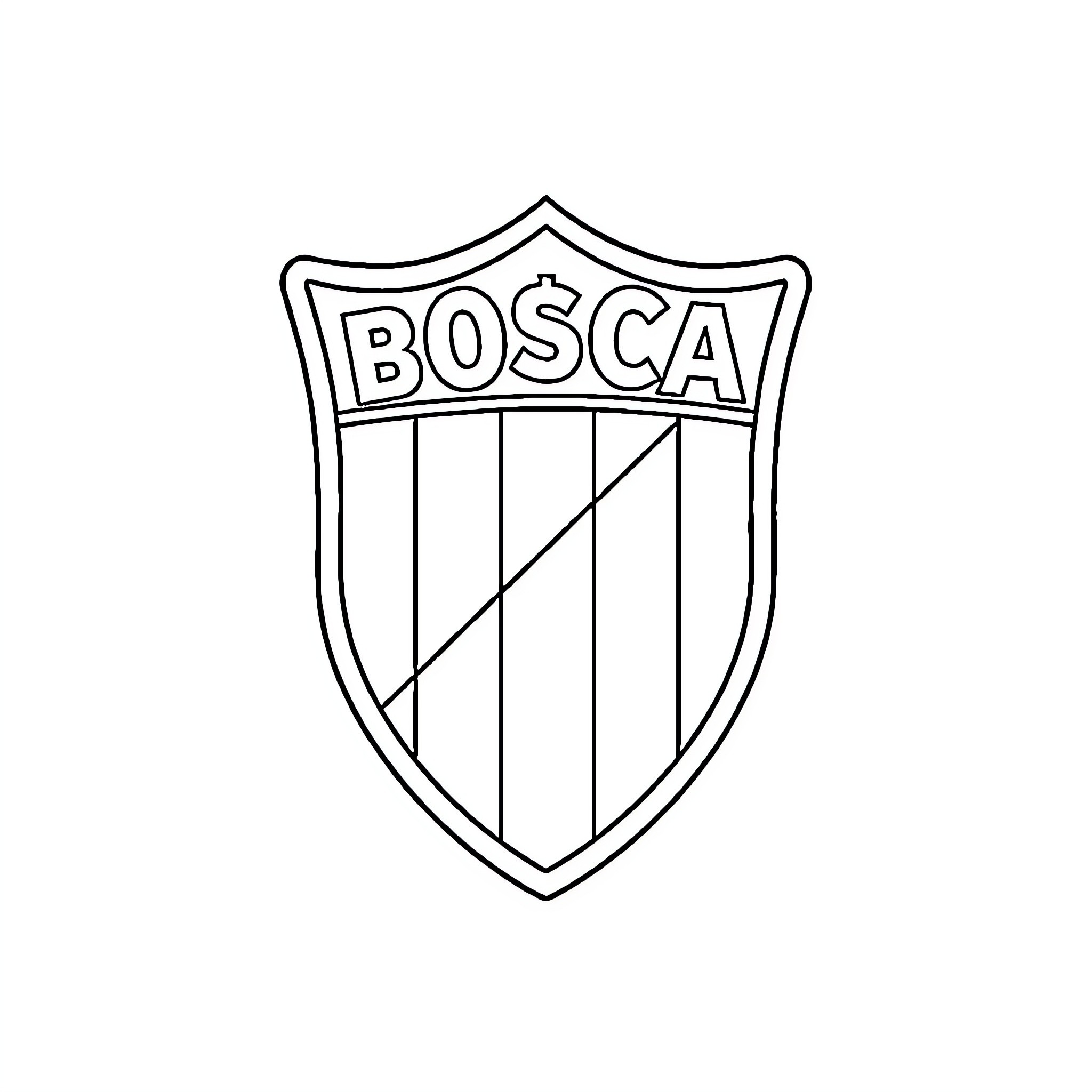 Boca Juniors team logo design Coloring Page (free black-and-white line drawing printable PDF for all, from beginners to advanced learners, including children, teens, adults, and seniors)