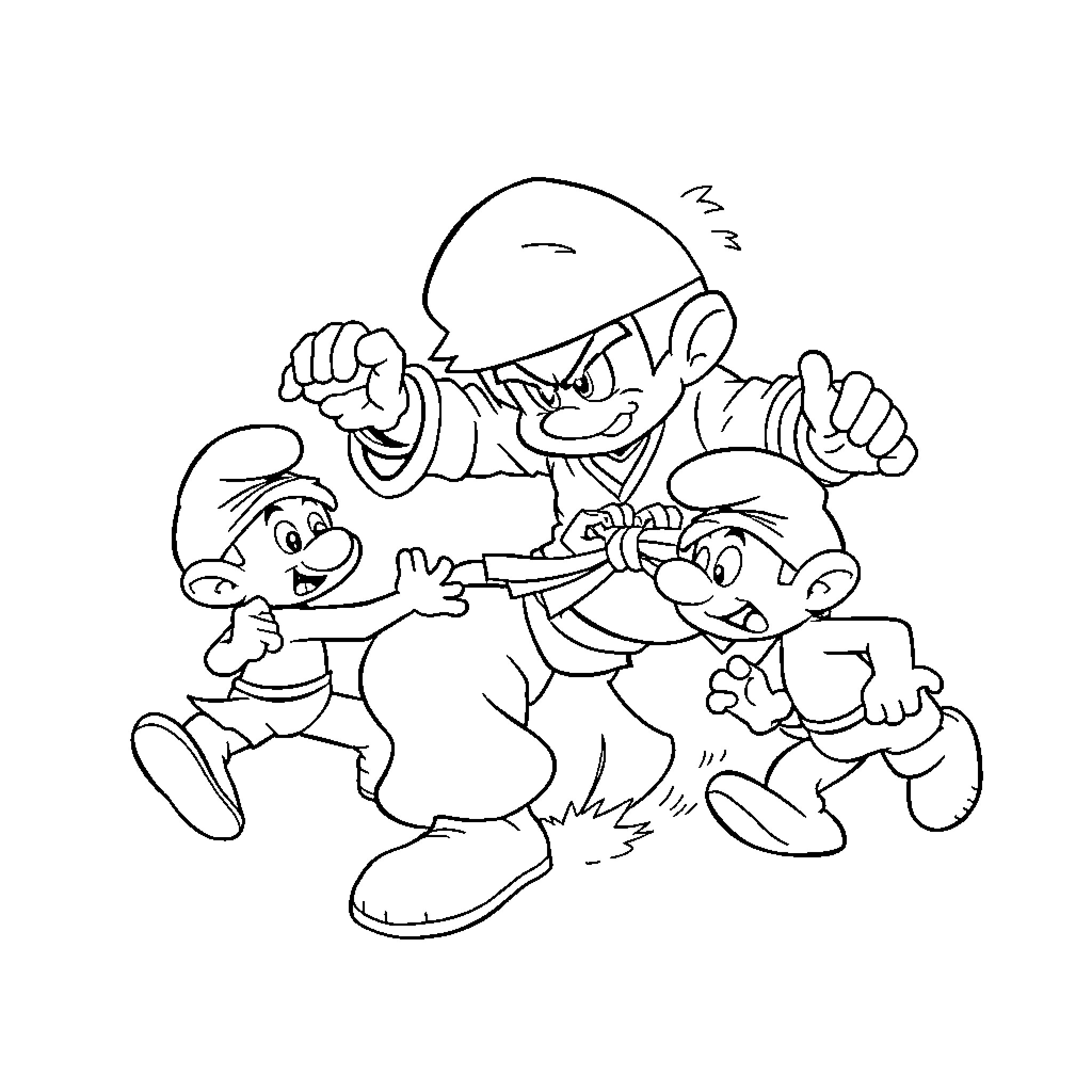 Tanjiro and friends in action-packed adventure Coloring Page (free black-and-white line drawing printable PDF for all, from beginners to advanced learners, including children, teens, adults, and seniors)