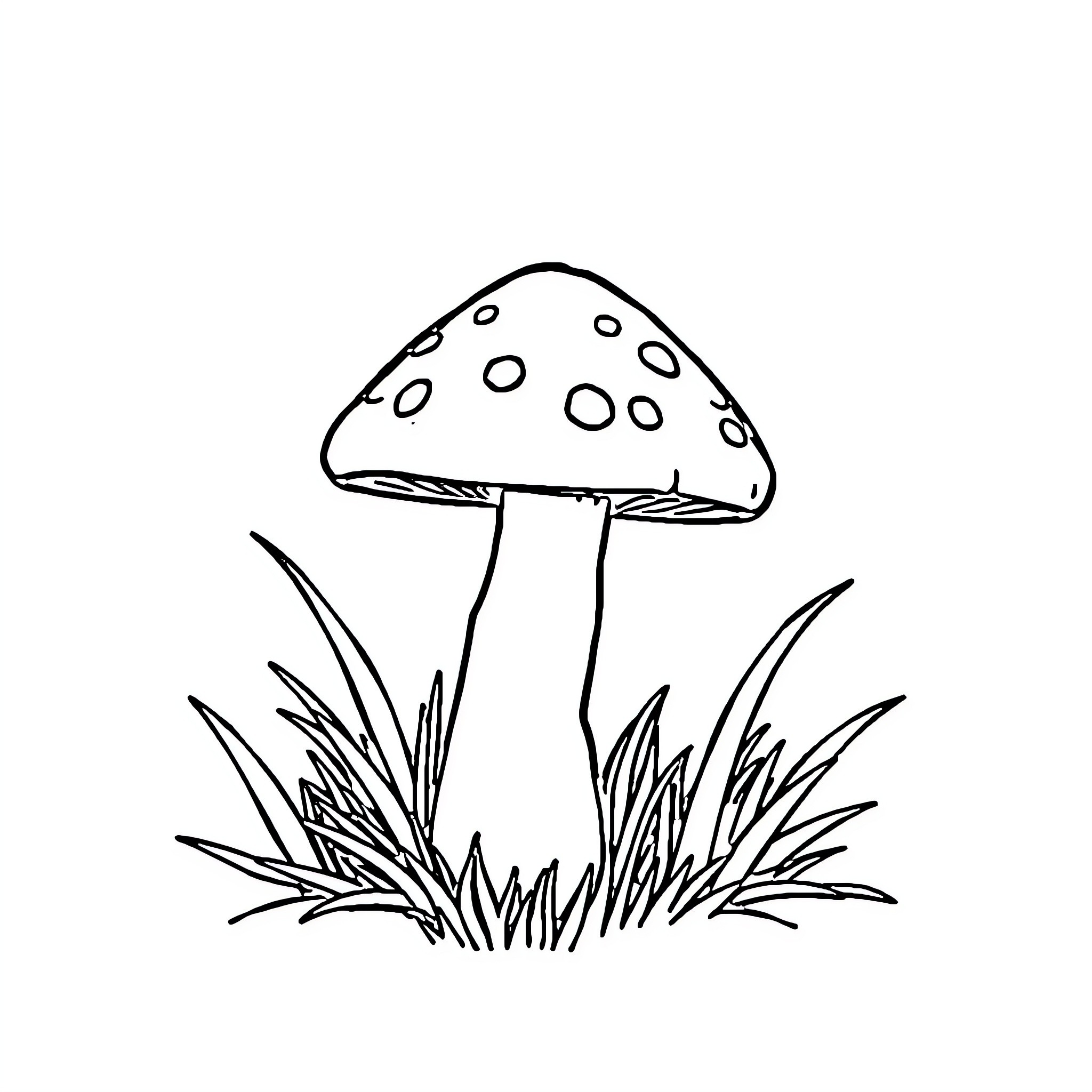 Mushroom growing in the wild Coloring Page (free black-and-white line drawing printable PDF for all, from beginners to advanced learners, including children, teens, adults, and seniors)