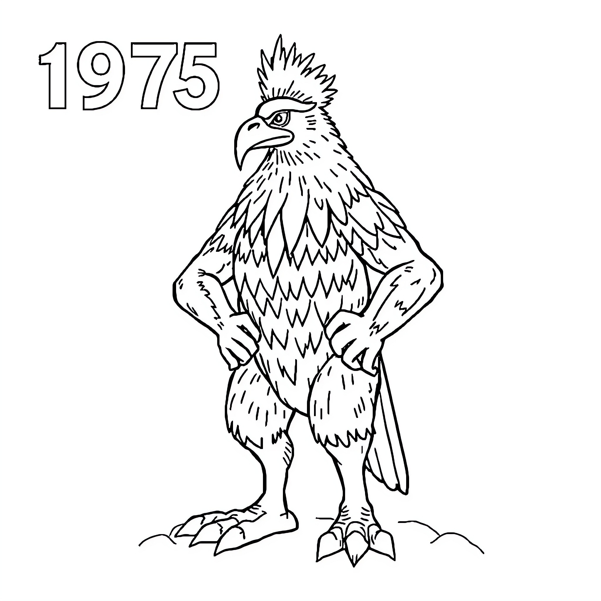 Goldorak in action with detailed feathered look Coloring Page (free black-and-white line drawing printable PDF for all, from beginners to advanced learners, including children, teens, adults, and seniors)