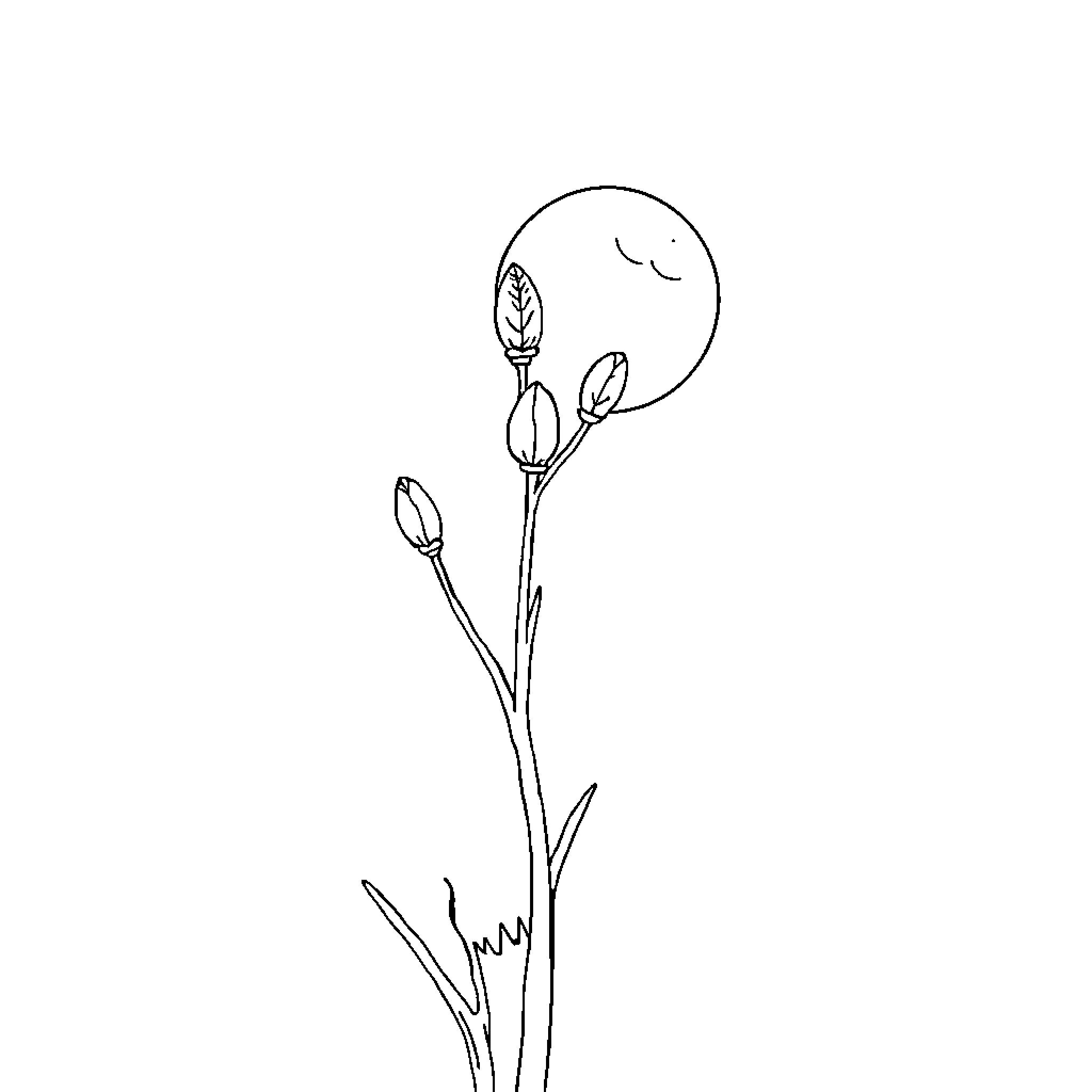 Rabbit resting under the moonlight Coloring Page (free black-and-white line drawing printable PDF for all, from beginners to advanced learners, including children, teens, adults, and seniors)