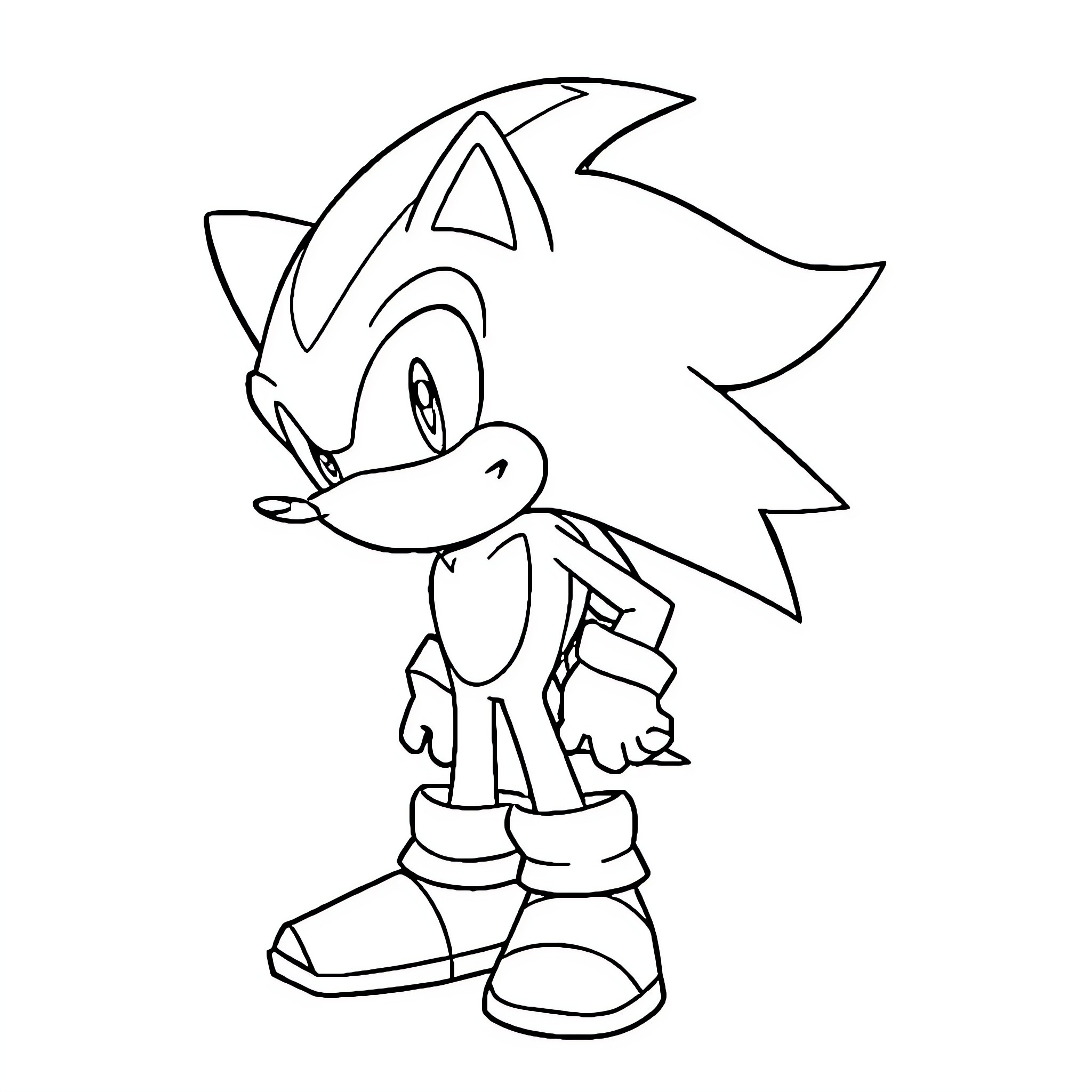 Shadow of a playful hedgehog character Coloring Page (free black-and-white line drawing printable PDF for all, from beginners to advanced learners, including children, teens, adults, and seniors)