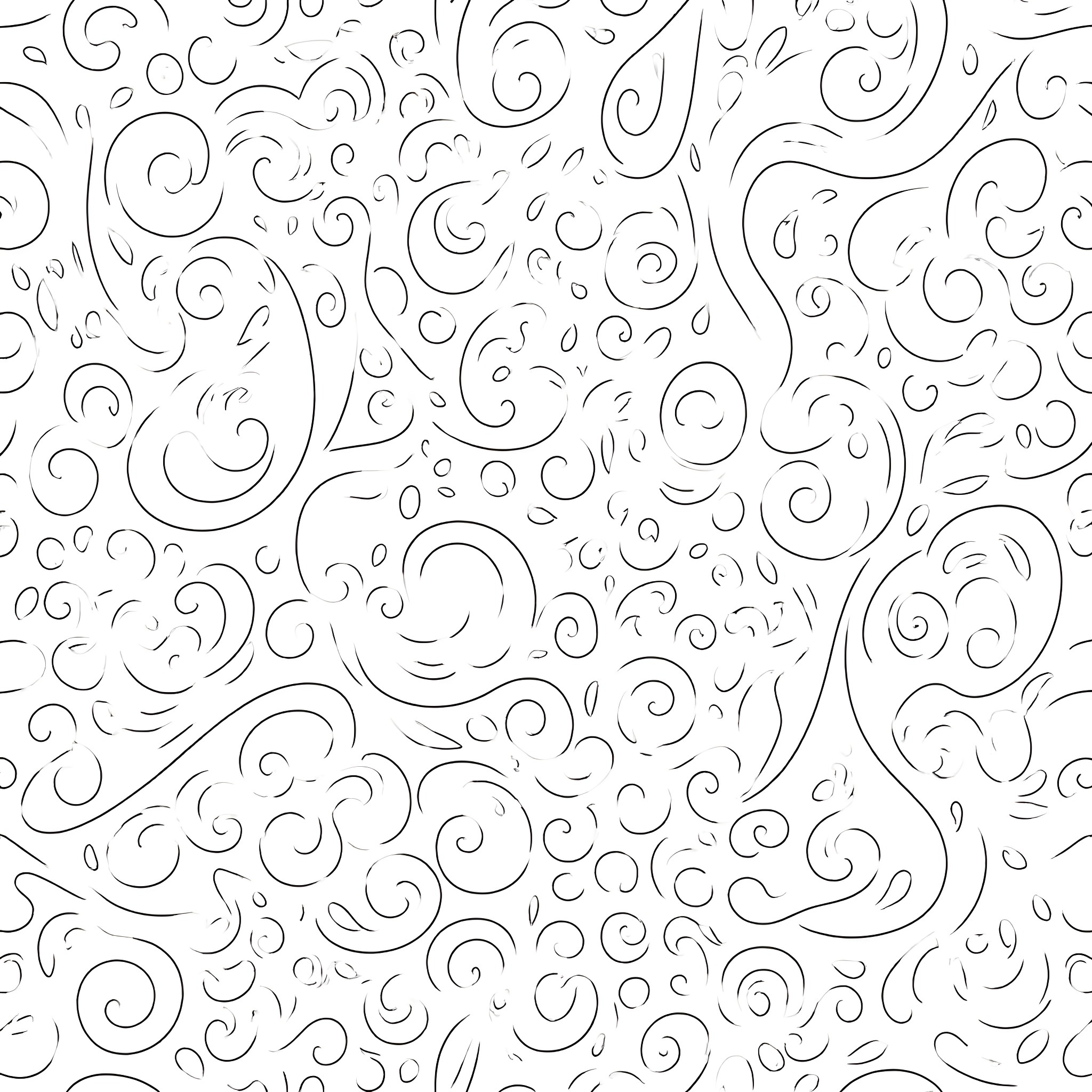 Paisley Swirls and Dots Coloring Page (free black-and-white line drawing printable PDF for all, from beginners to advanced learners, including children, teens, adults, and seniors)