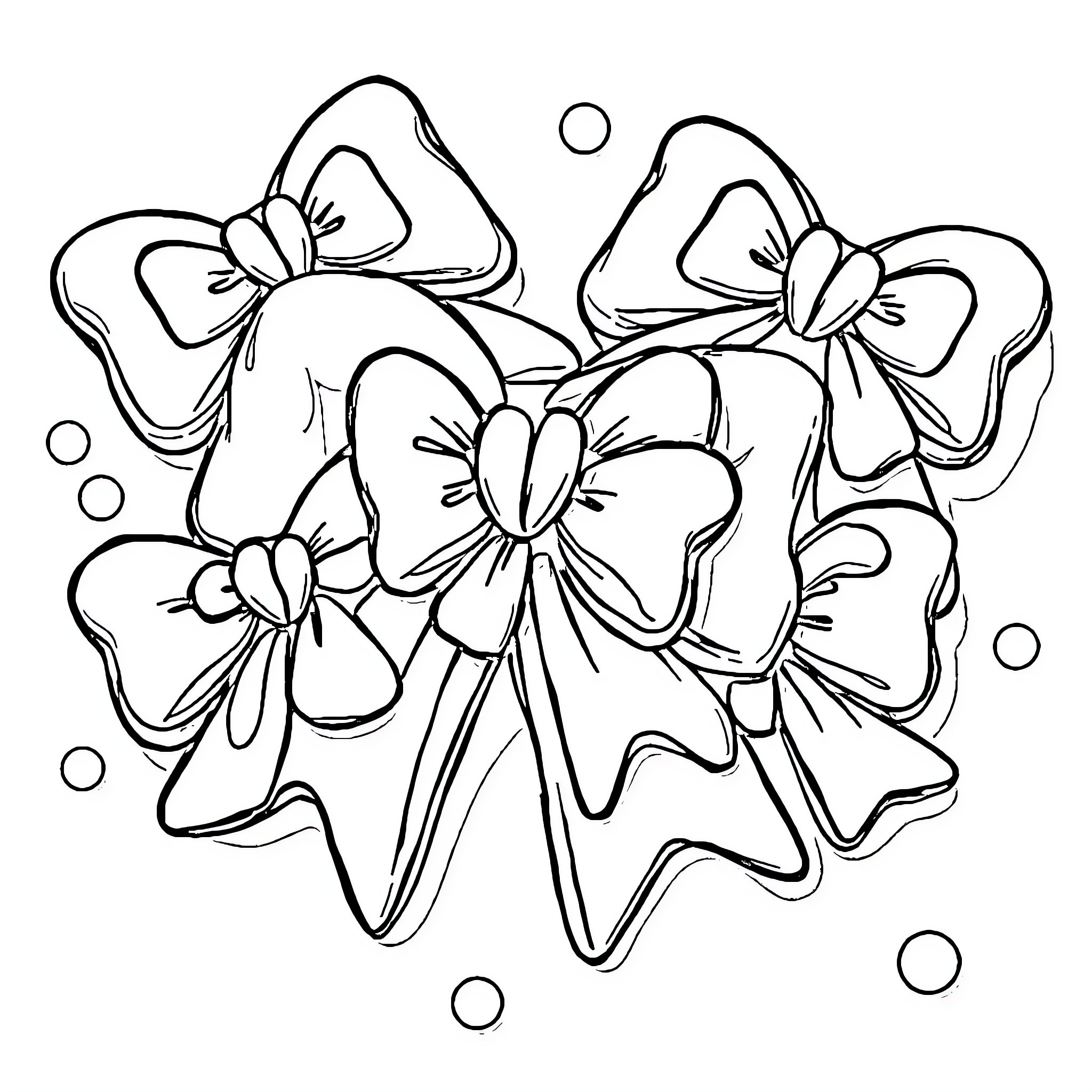 Bow-shaped ornaments in intricate design Coloring Page (free black-and-white line drawing printable PDF for all, from beginners to advanced learners, including children, teens, adults, and seniors)