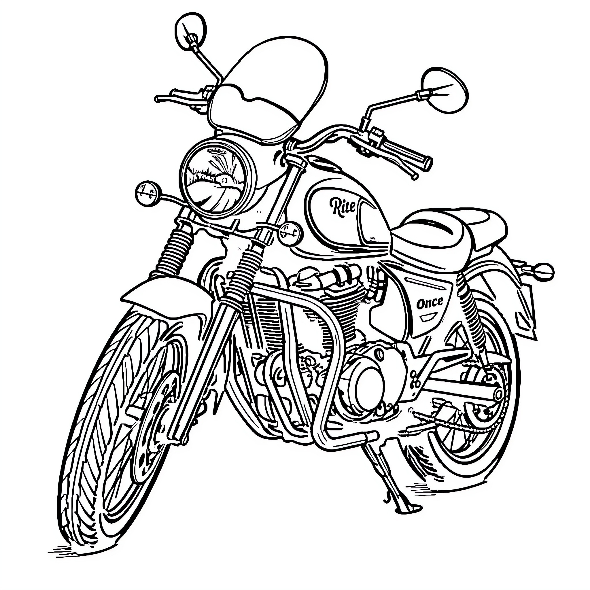 Vespino vintage motorcycle illustration Coloring Page (free black-and-white line drawing printable PDF for all, from beginners to advanced learners, including children, teens, adults, and seniors)
