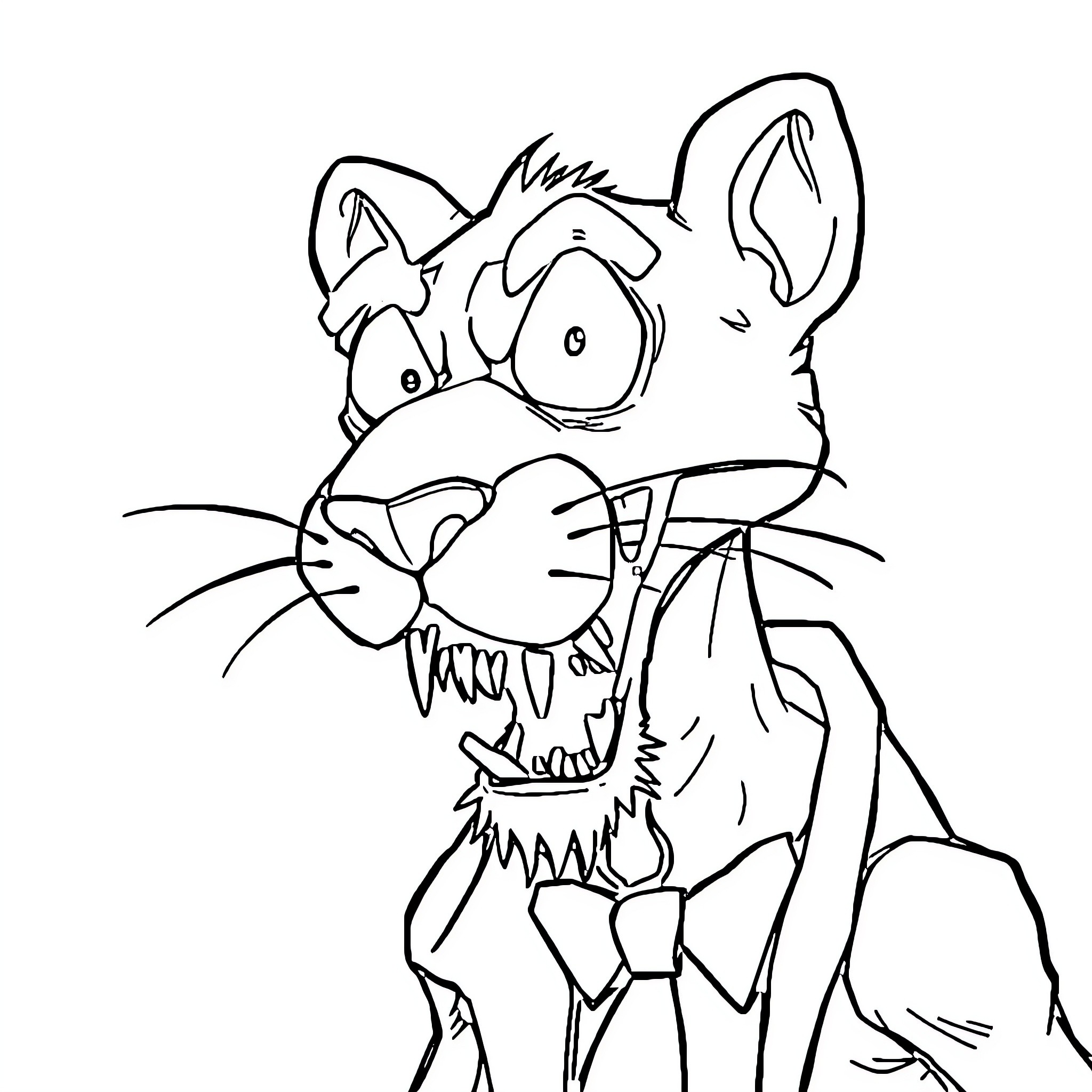 Pink Panther's Mischievous Grin Coloring Page (free black-and-white line drawing printable PDF for all, from beginners to advanced learners, including children, teens, adults, and seniors)