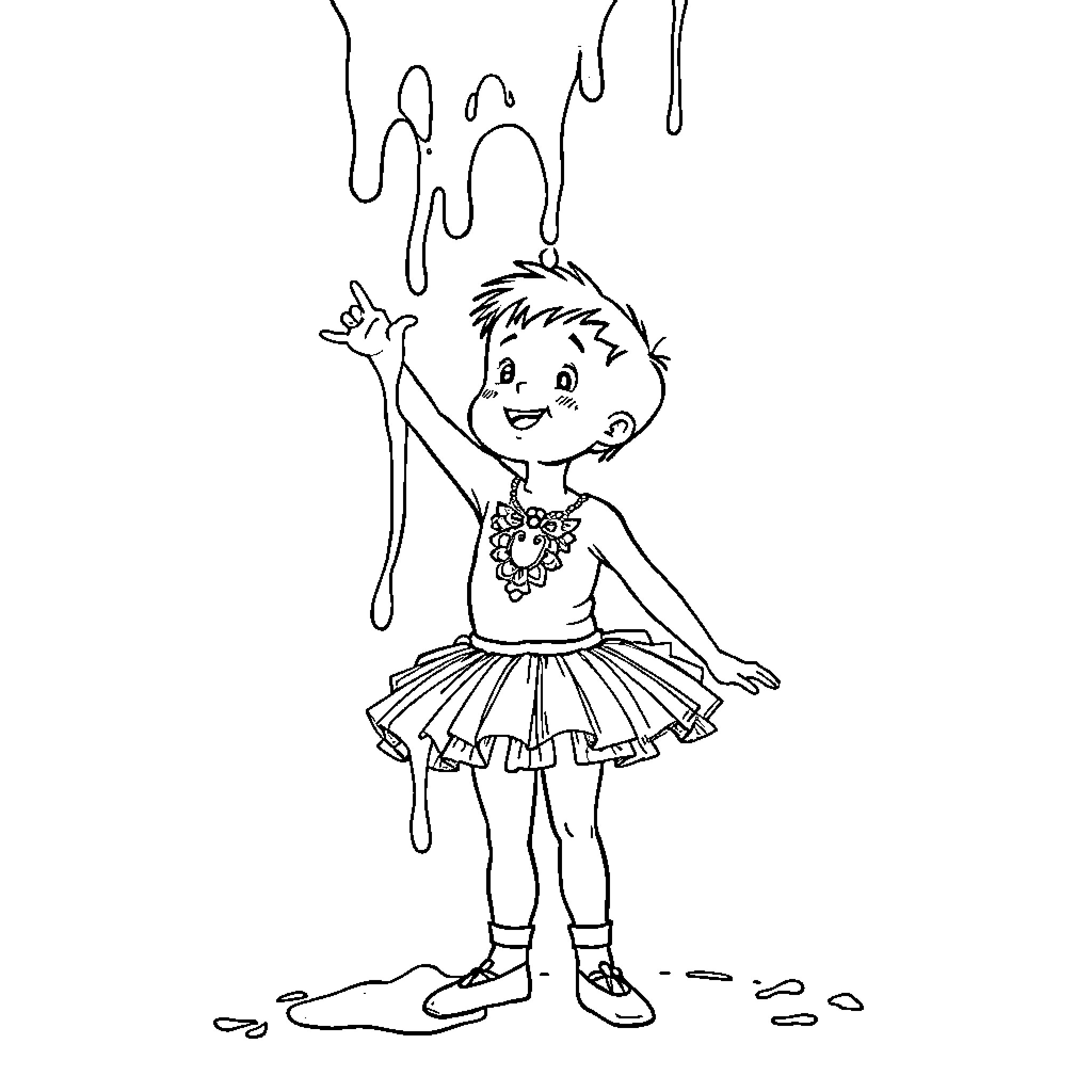 Boy dancing joyfully in colorful outfit Coloring Page (free black-and-white line drawing printable PDF for all, from beginners to advanced learners, including children, teens, adults, and seniors)