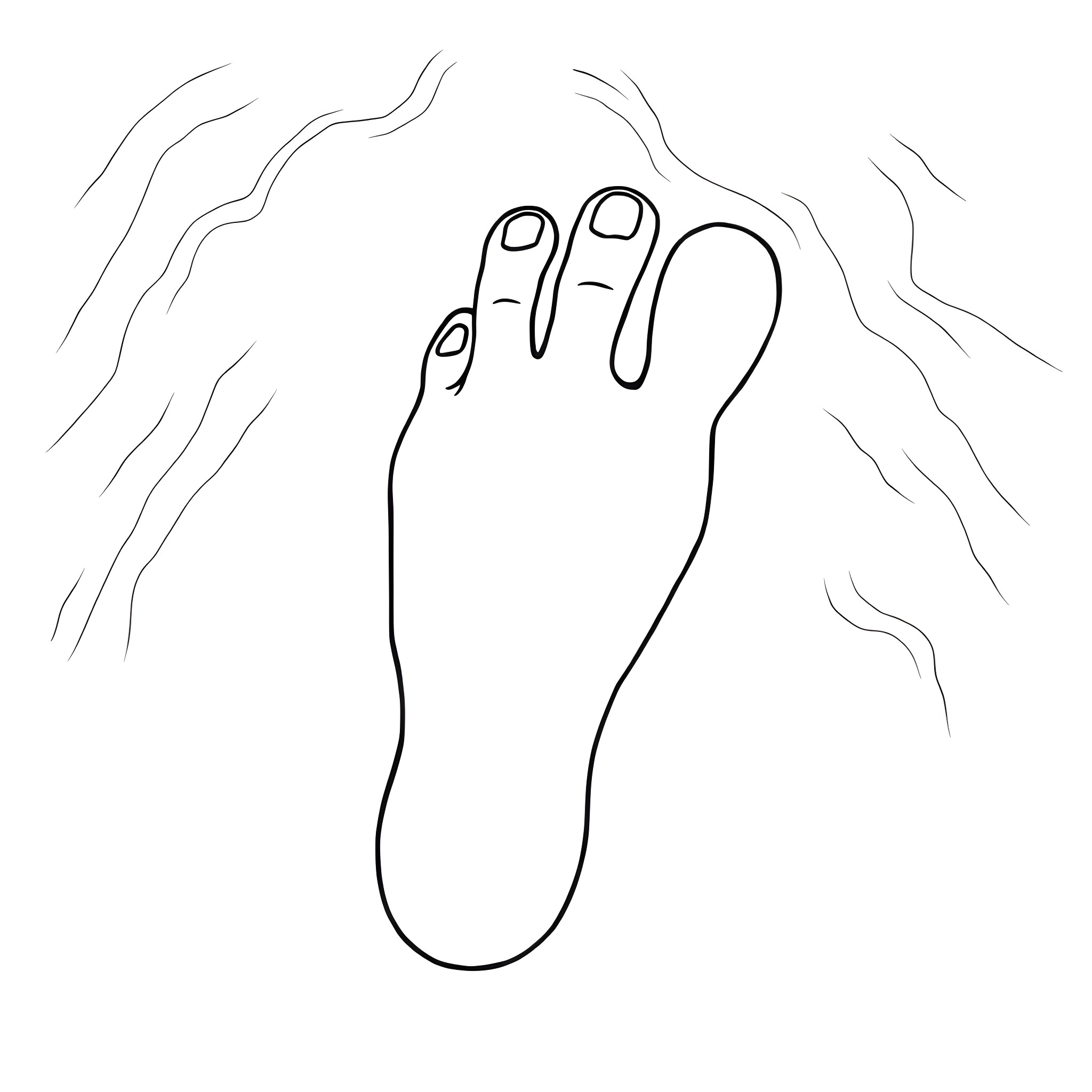 Foot in motion Coloring Page (free black-and-white line drawing printable PDF for all, from beginners to advanced learners, including children, teens, adults, and seniors)