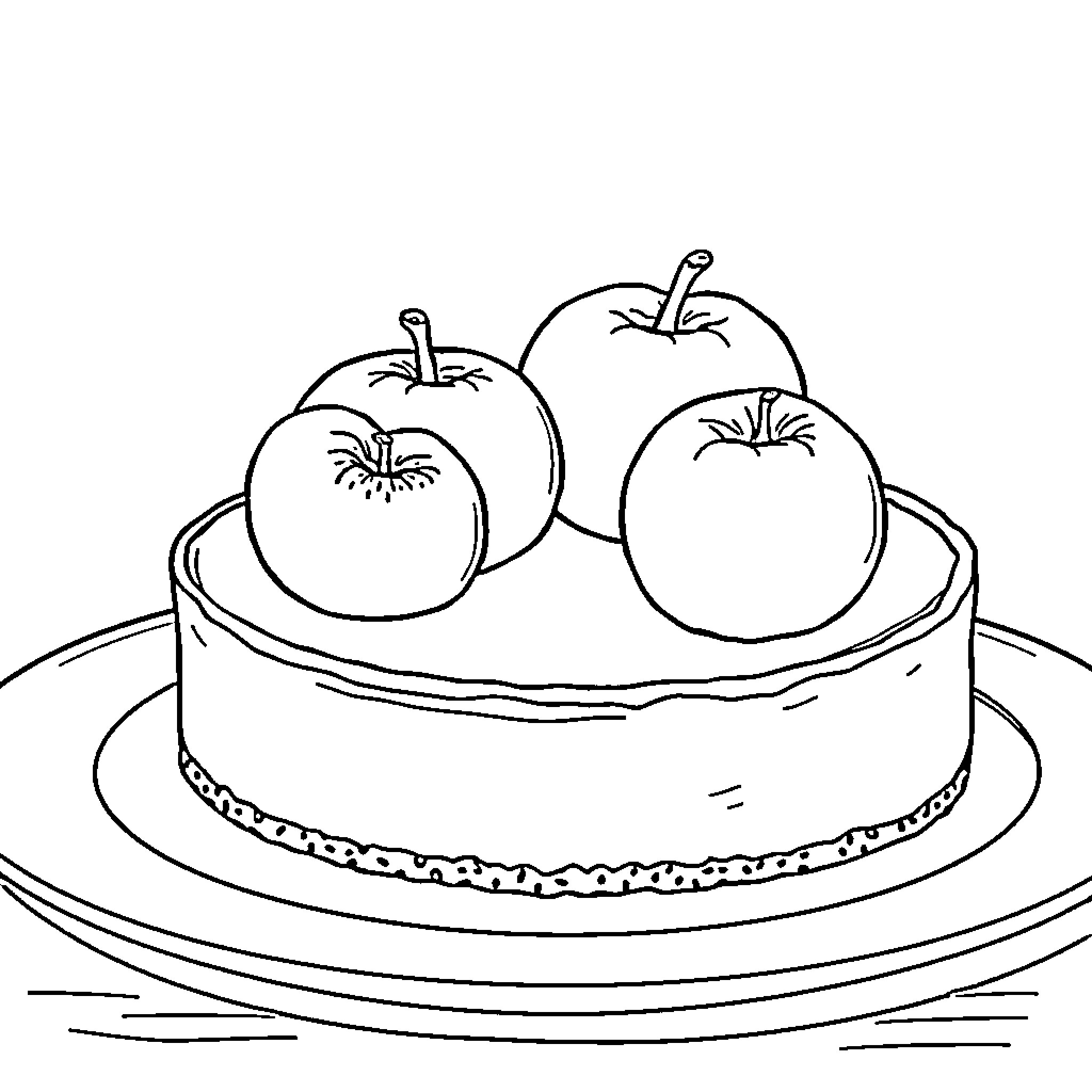 Pumpkins on a Plate Coloring Page (free black-and-white line drawing printable PDF for all, from beginners to advanced learners, including children, teens, adults, and seniors)