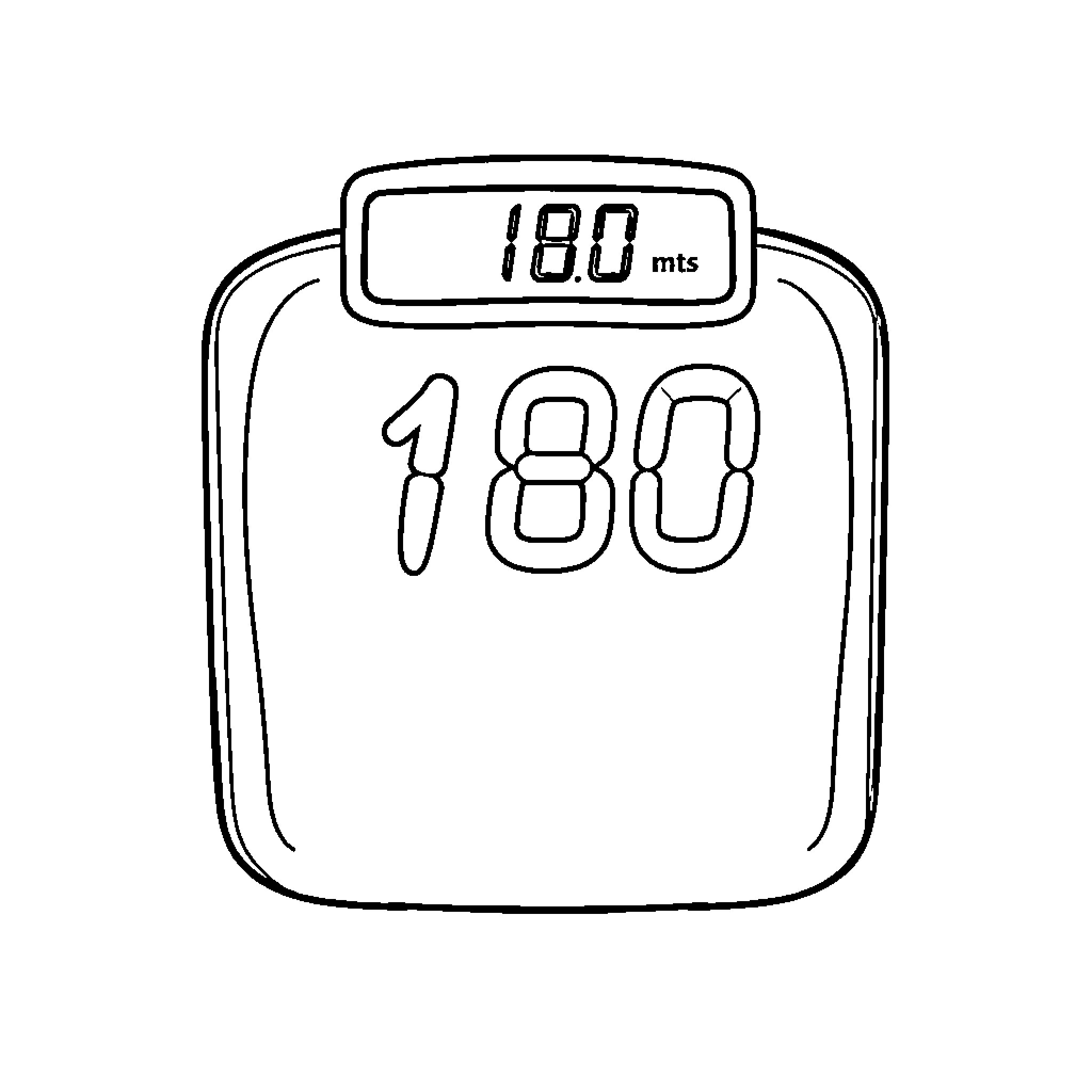 Weight Scale with Digital Display Coloring Page (free black-and-white line drawing printable PDF for all, from beginners to advanced learners, including children, teens, adults, and seniors)