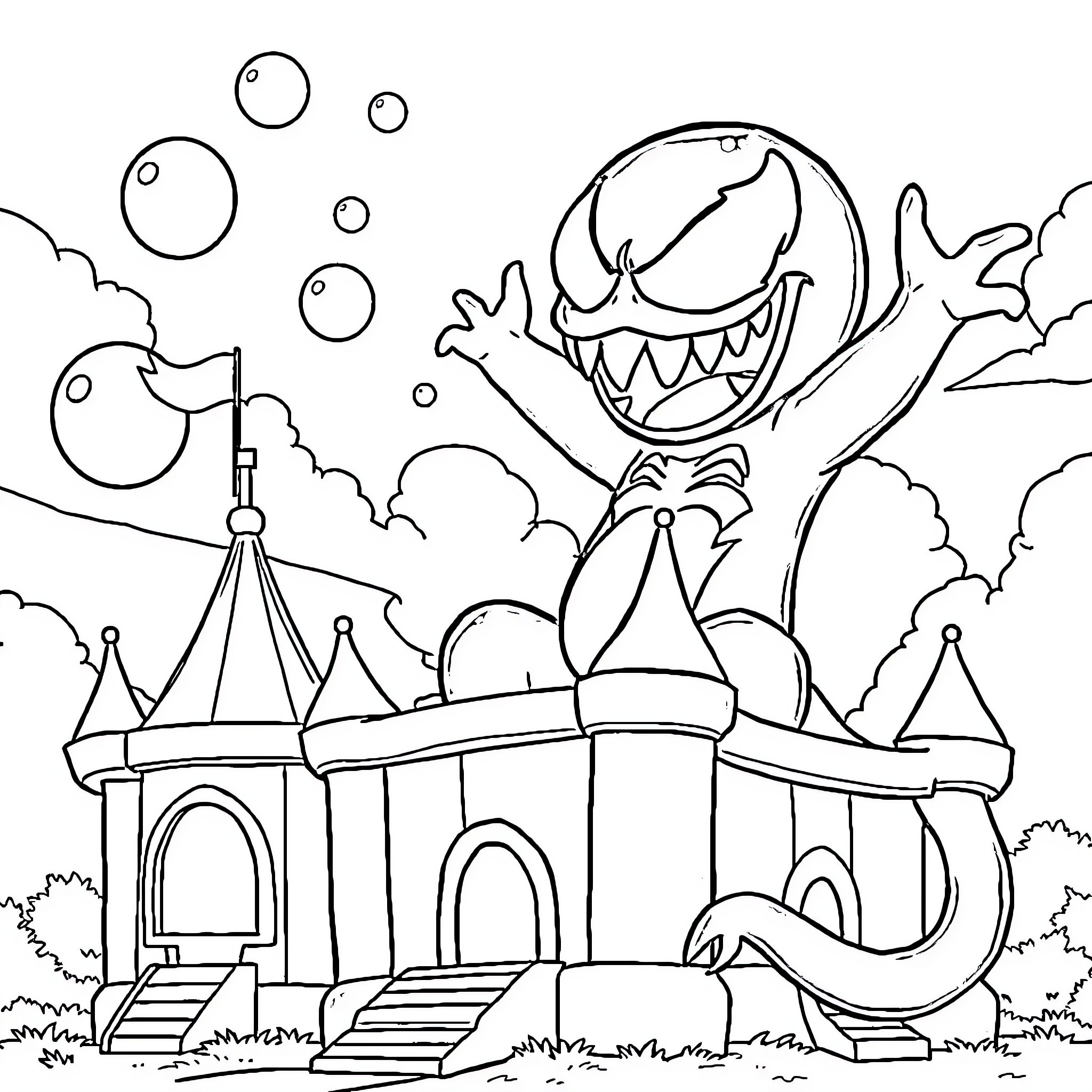 Venom Unleashed: A Monstrous Takeover Coloring Page (free black-and-white line drawing printable PDF for all, from beginners to advanced learners, including children, teens, adults, and seniors)