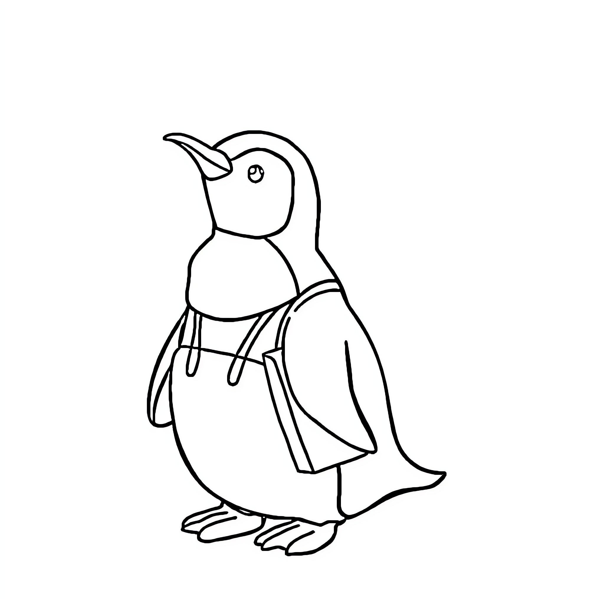 Penguin with scarf and hat Coloring Page (free black-and-white line drawing printable PDF for all, from beginners to advanced learners, including children, teens, adults, and seniors)